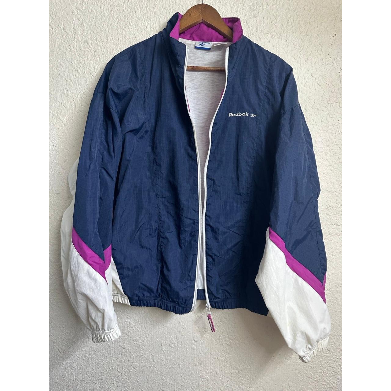 Vintage Reebok Windbreaker Jacket Womens XL Chest:... - Depop