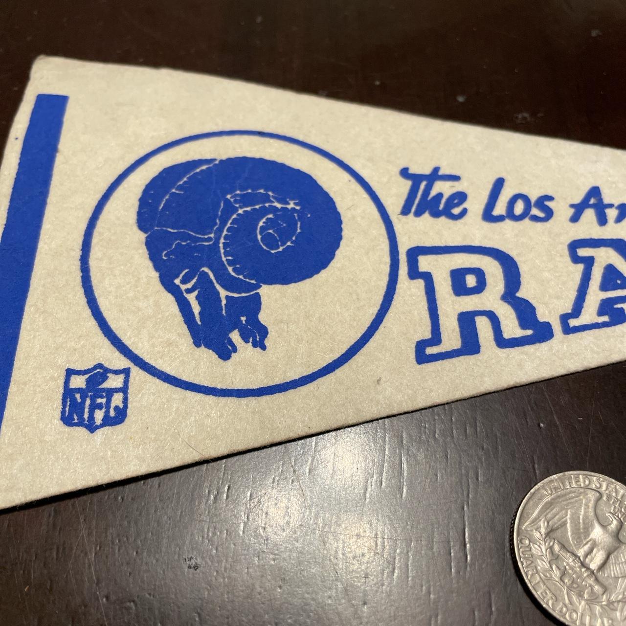 70s Los Angeles Rams felt pennant flag. Some wear - Depop