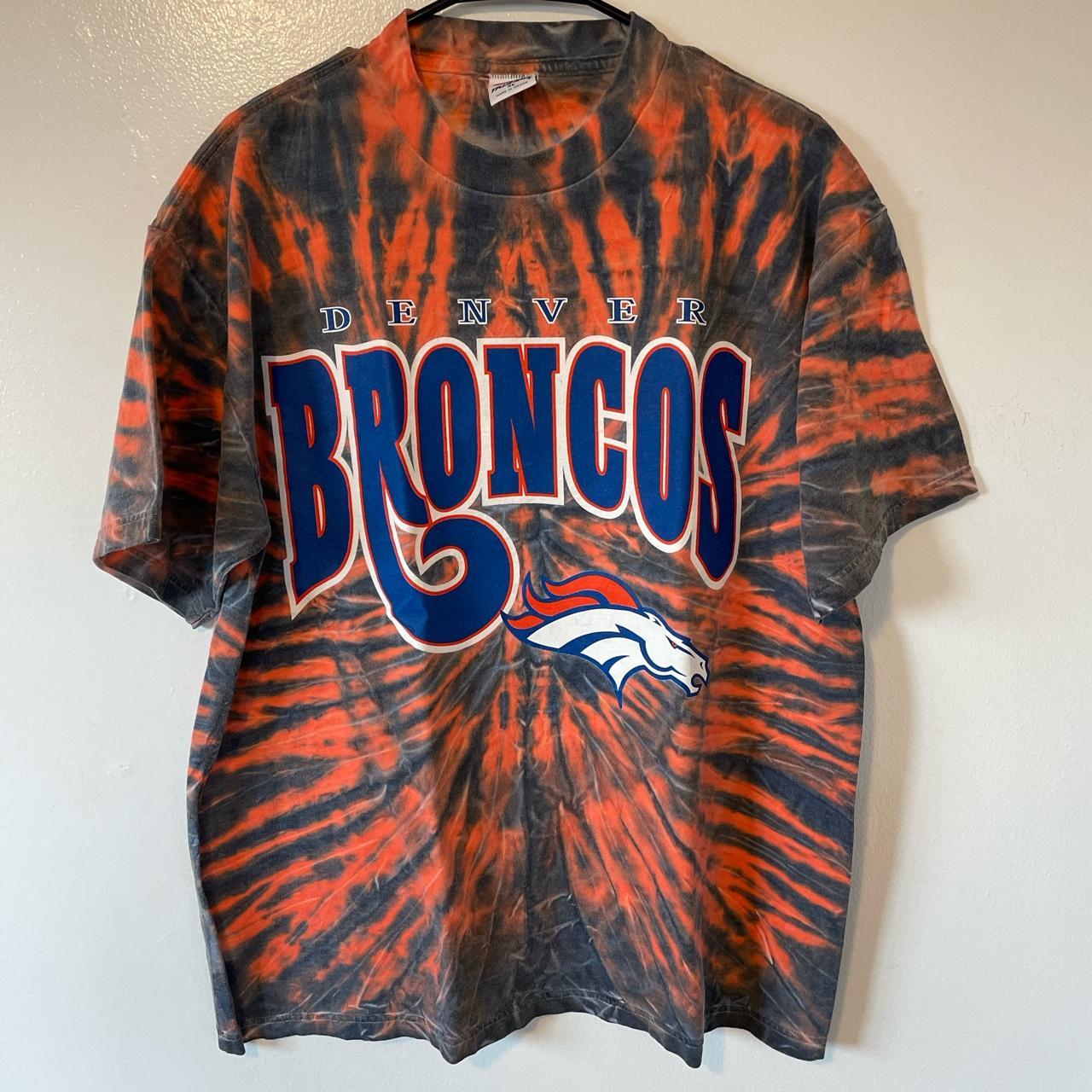 vintage denver broncos tie dye shirt! size large, - Depop