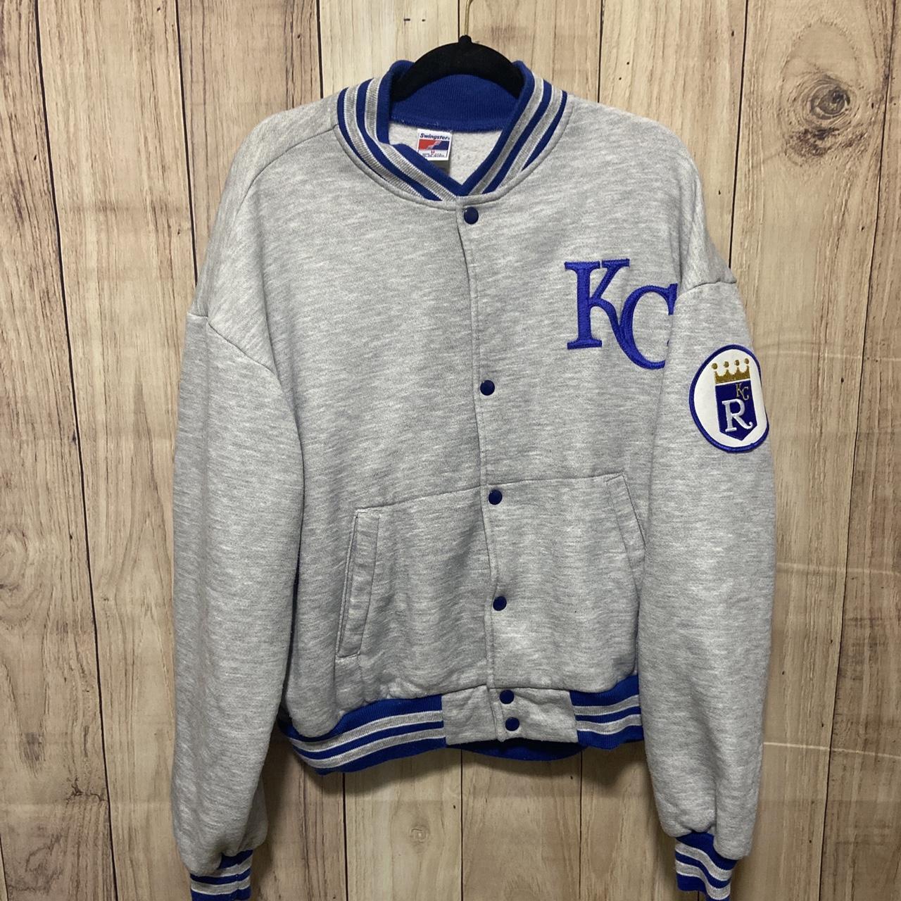 Kansas City Royals Varsity Light Blue and White Jacket