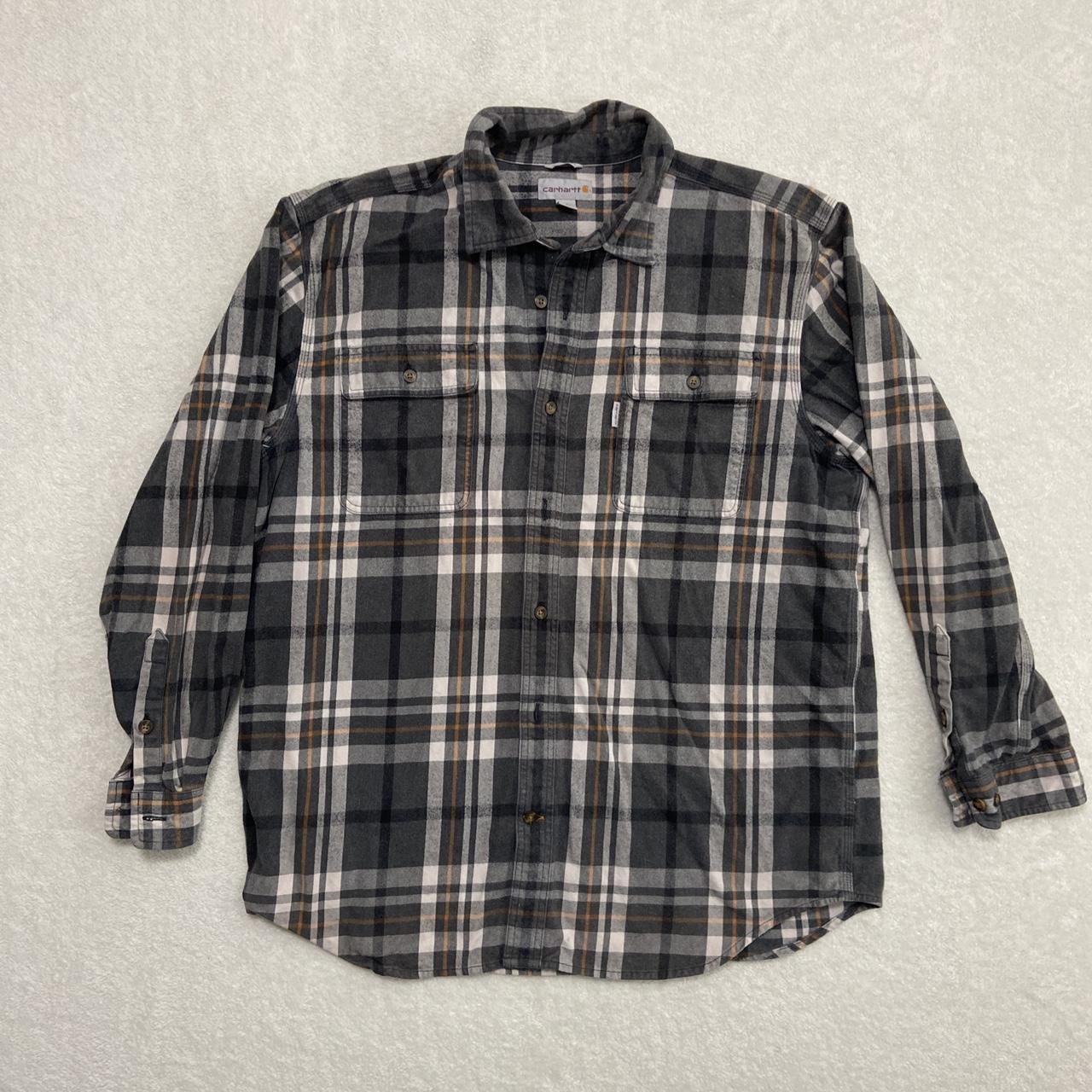 Carhartt Heavy Weight Flannel Button Up Plaid Shirt... - Depop