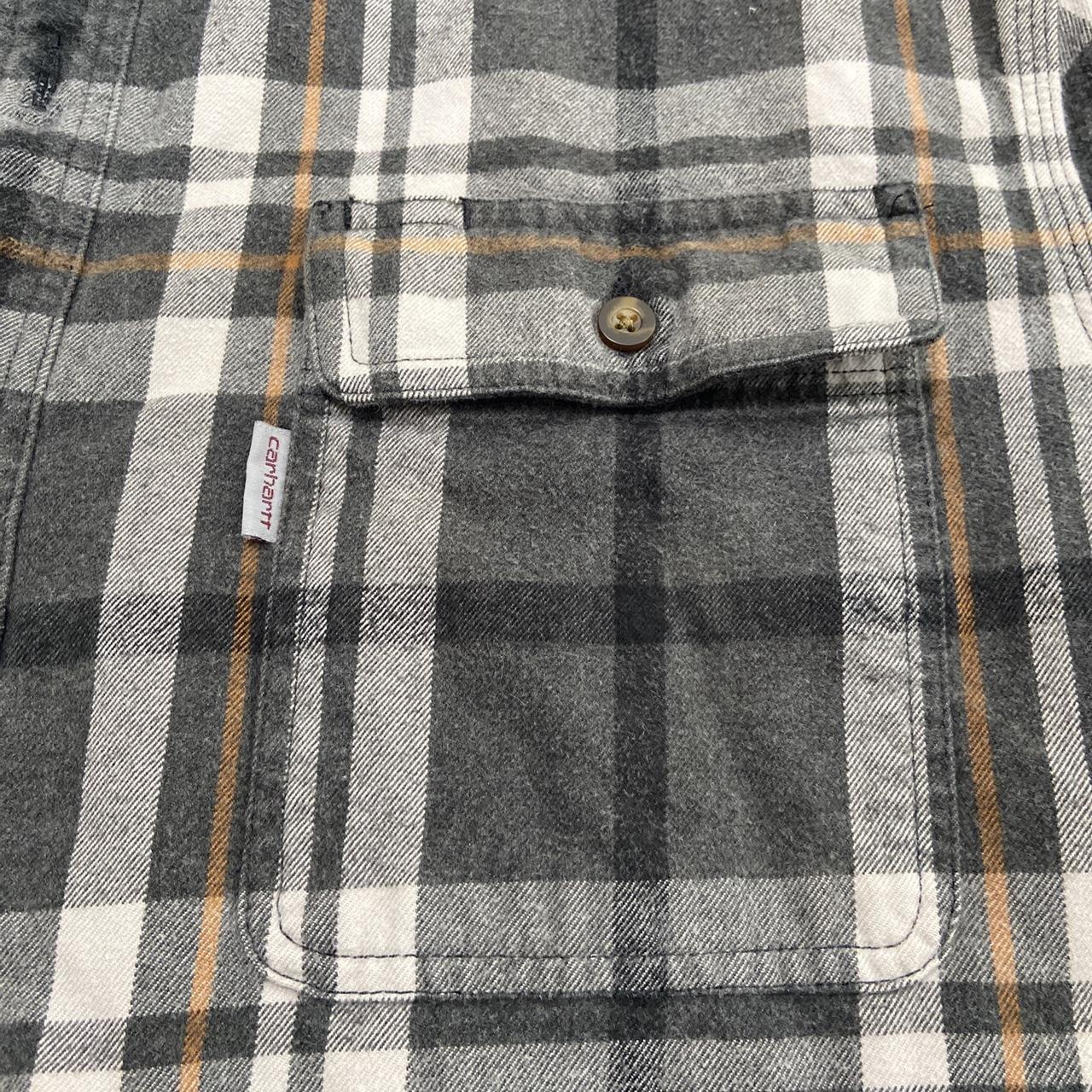 Carhartt Heavy Weight Flannel Button Up Plaid Shirt... - Depop