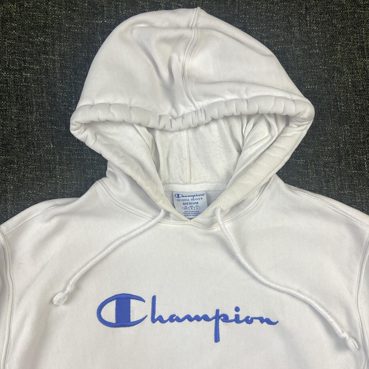 White champion hoodie men's 2024 medium