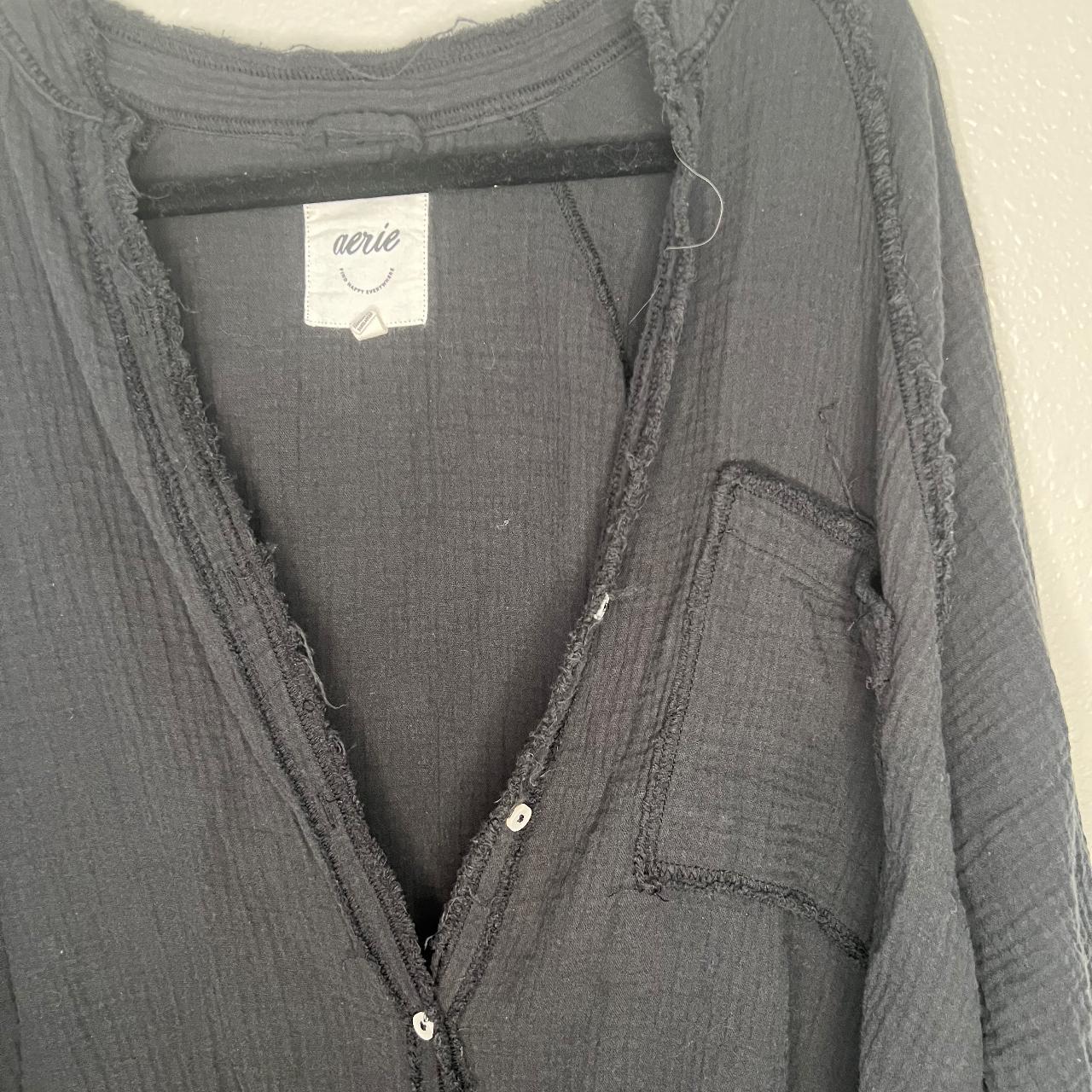 Aerie gauze gray long sleeve tunic size XL Depop