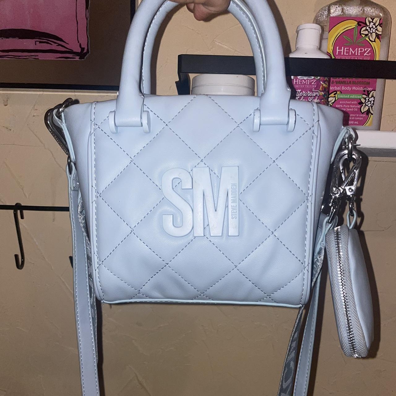 blue steve madden bag with 2 attachable straps Depop