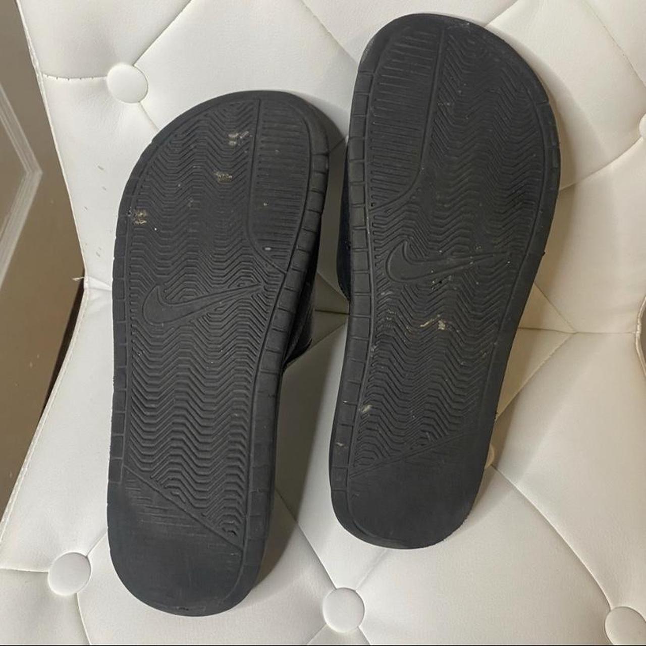 Great basic Nike all black slides. Only sign of wear... - Depop