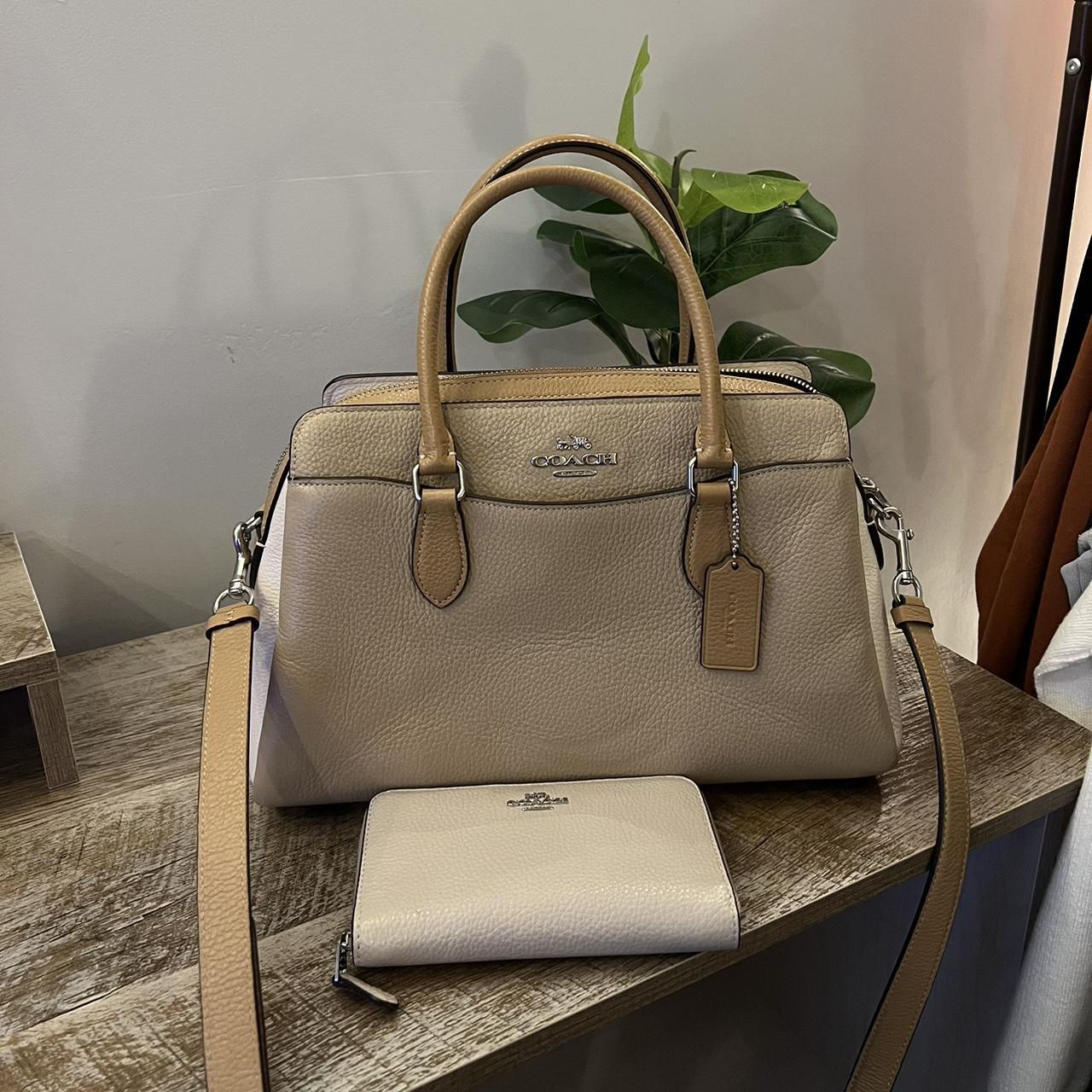 Coach large Bennett satchel bag cream fashion