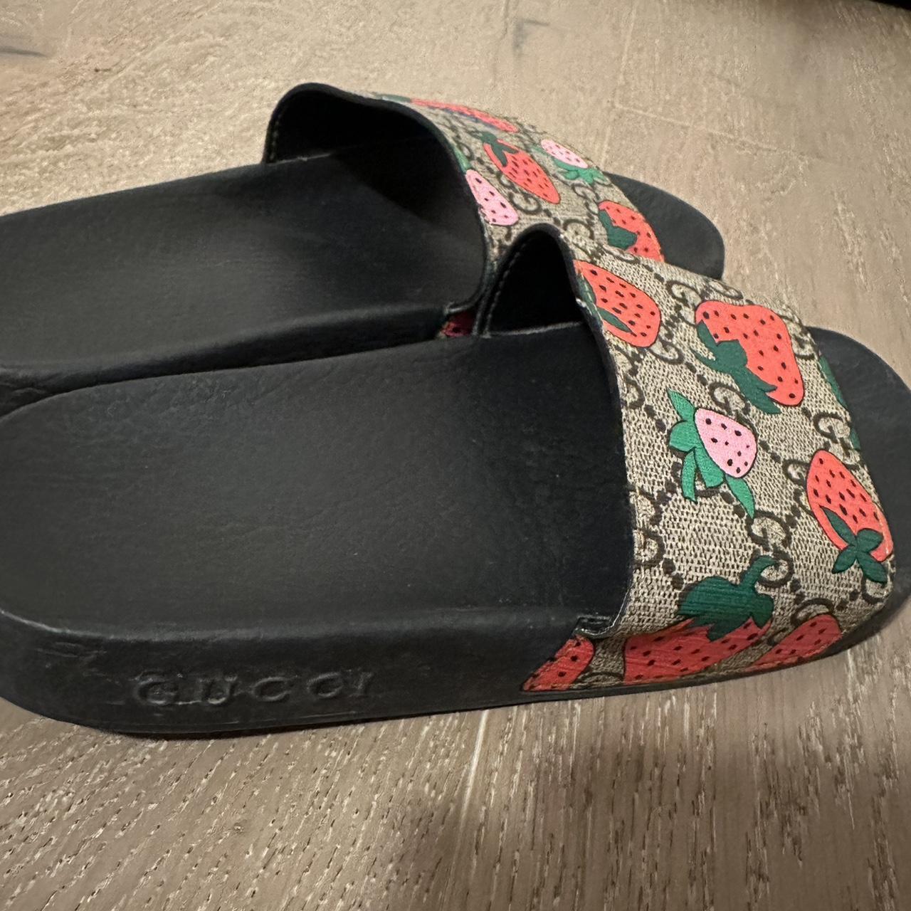 Gucci Slides Strawberry Print Got them as a gift... Depop