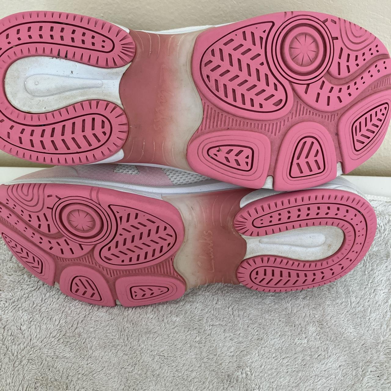 Clarks kids women shoes sneaker white pink Size... - Depop