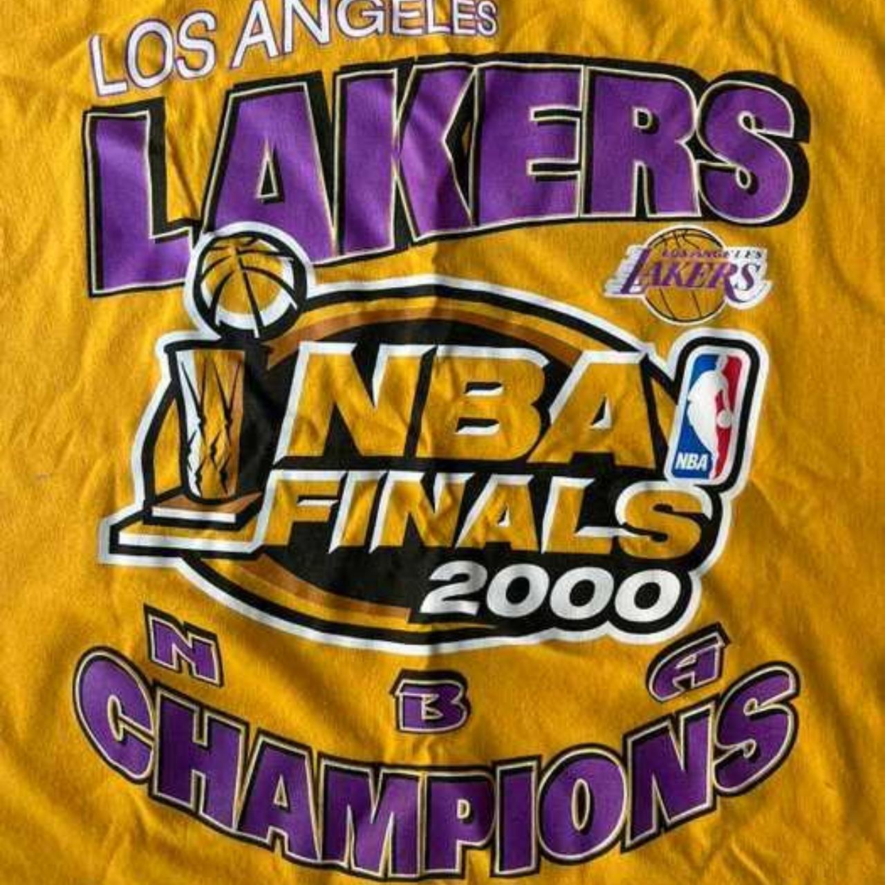 LA Lakers Champions 2000 2 Sided T-Shirt, NBA LA - Depop