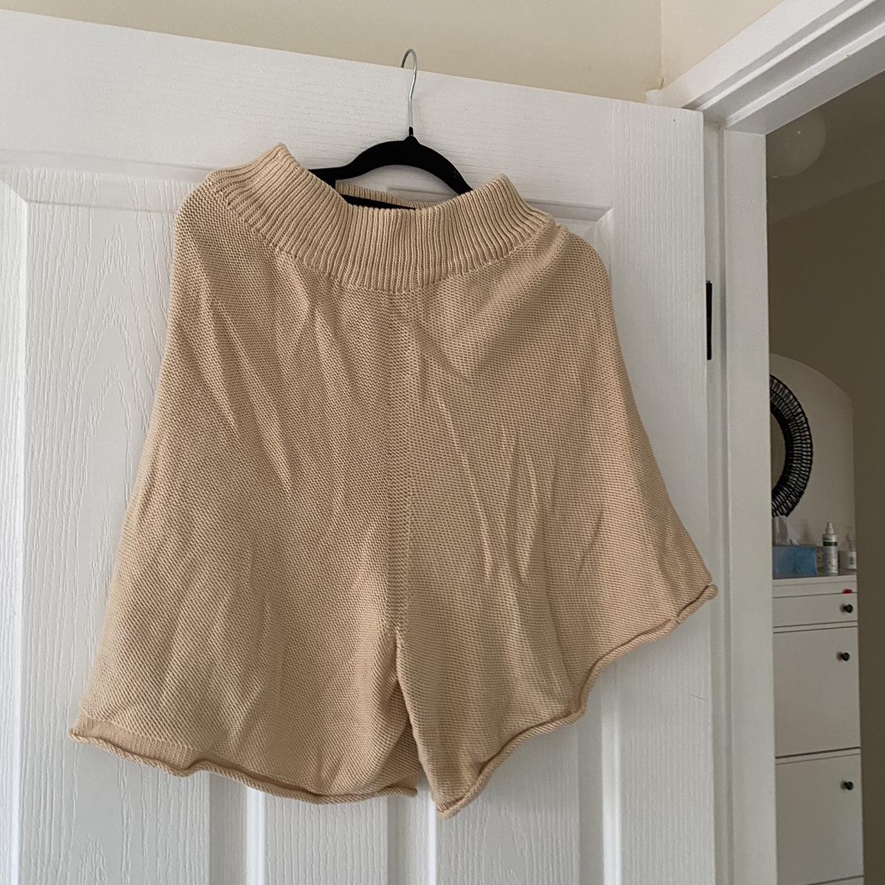Cream cotton knit shorts base range still selling Depop
