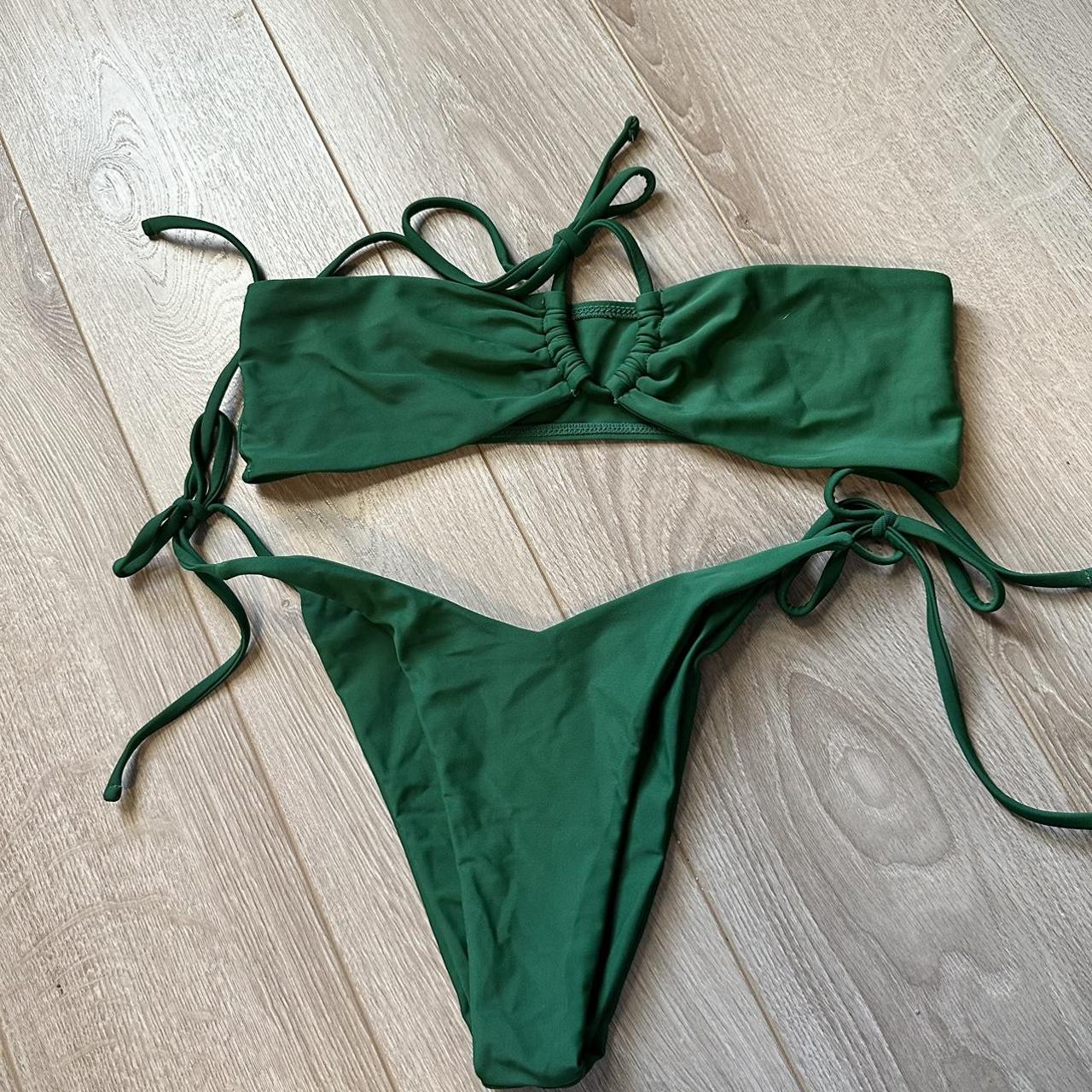 SHEIN Women's Green Swimsuit-one-piece | Depop