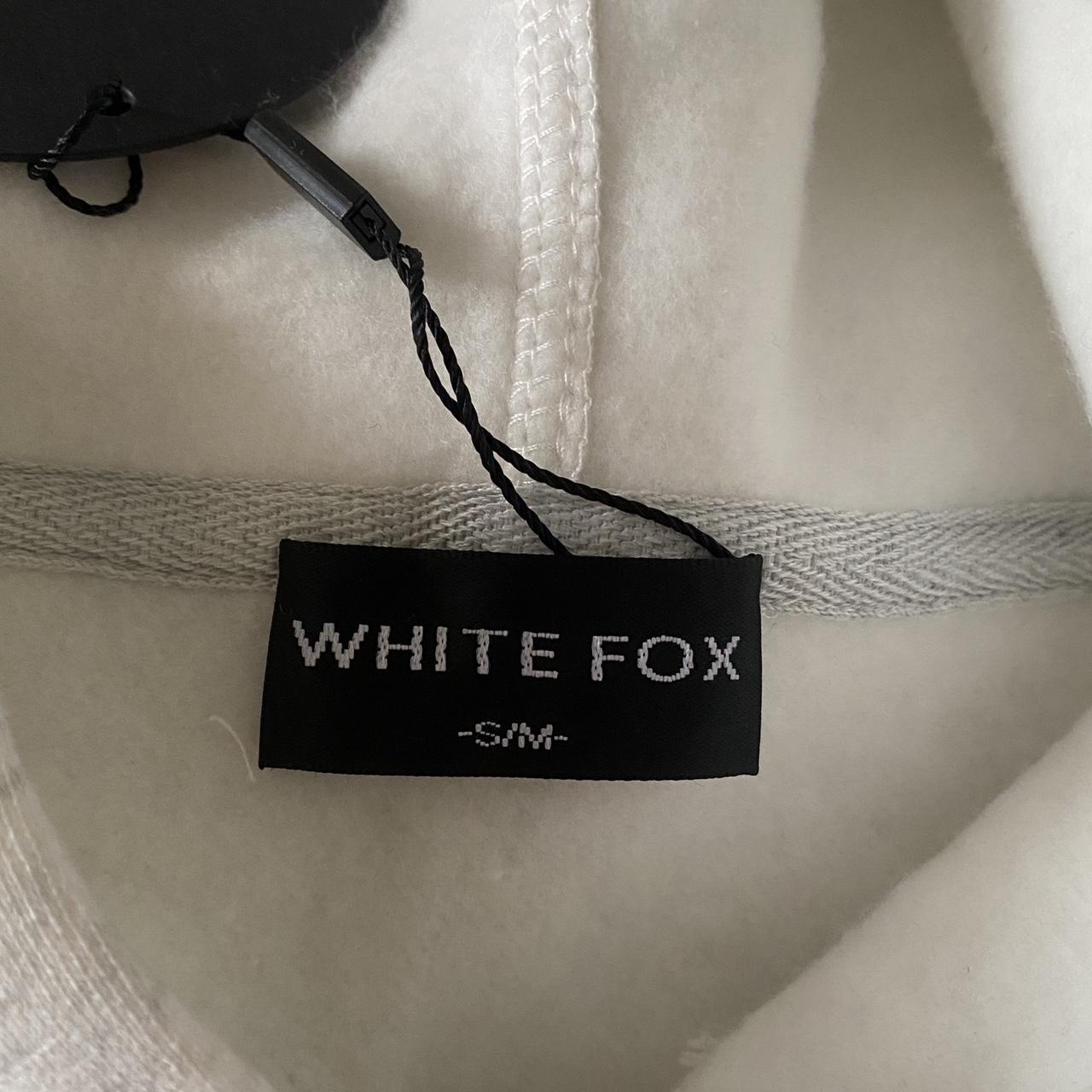 White fox hoodie Heather Grey, with seafoam green | Depop White fox hoodie Heather Grey, with seafoam green | Depop