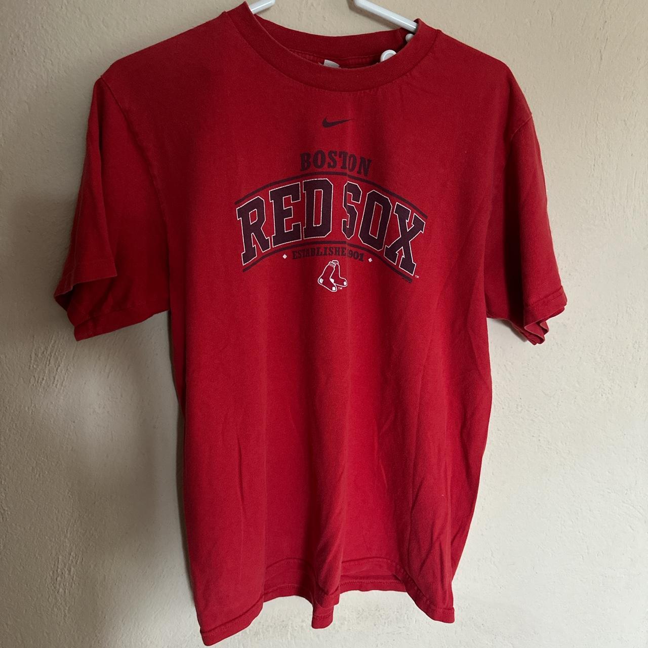 Dyed Red Sox vintage Nike light maroon and black - Depop
