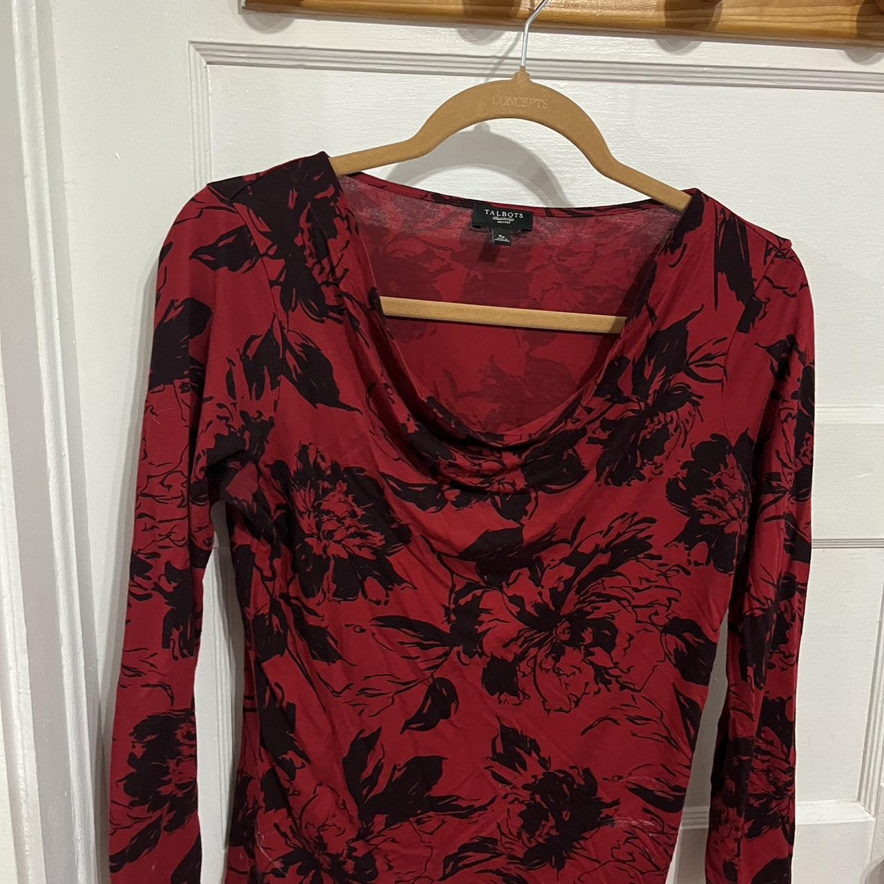 Talbots Women's Red and Black Shirt | Depop