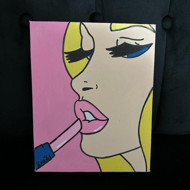 barbie esque y2k aesthetic acrylic painting 8 x 10 Depop