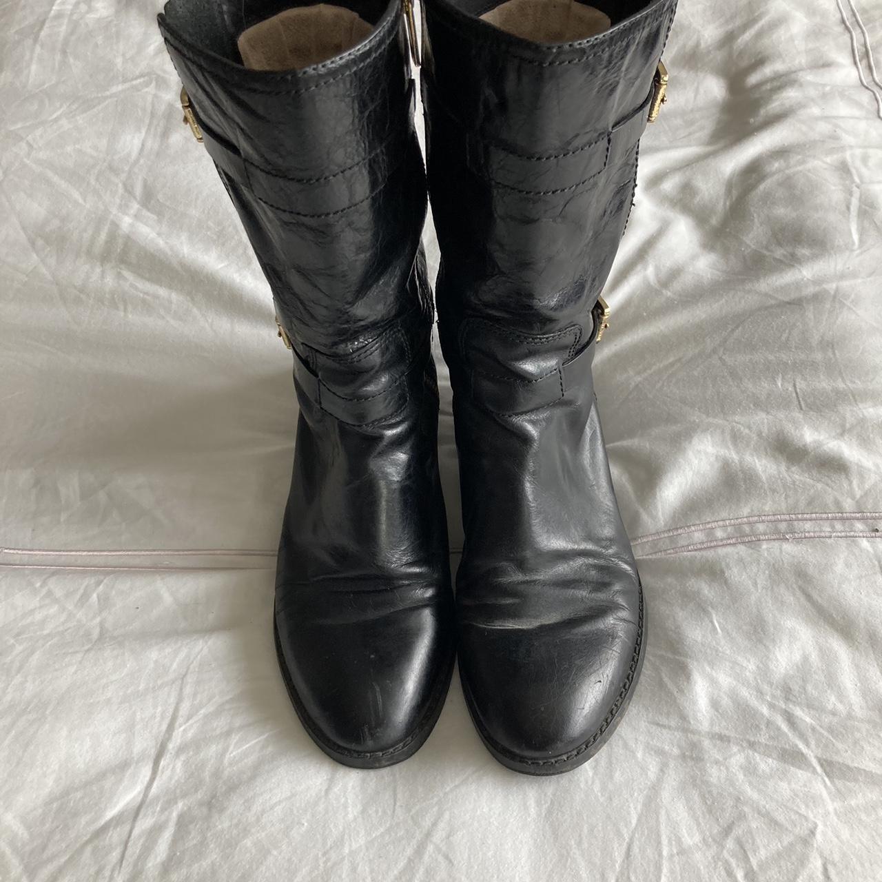 MICHAEL Michael Kors Black Leather Calf... - Depop