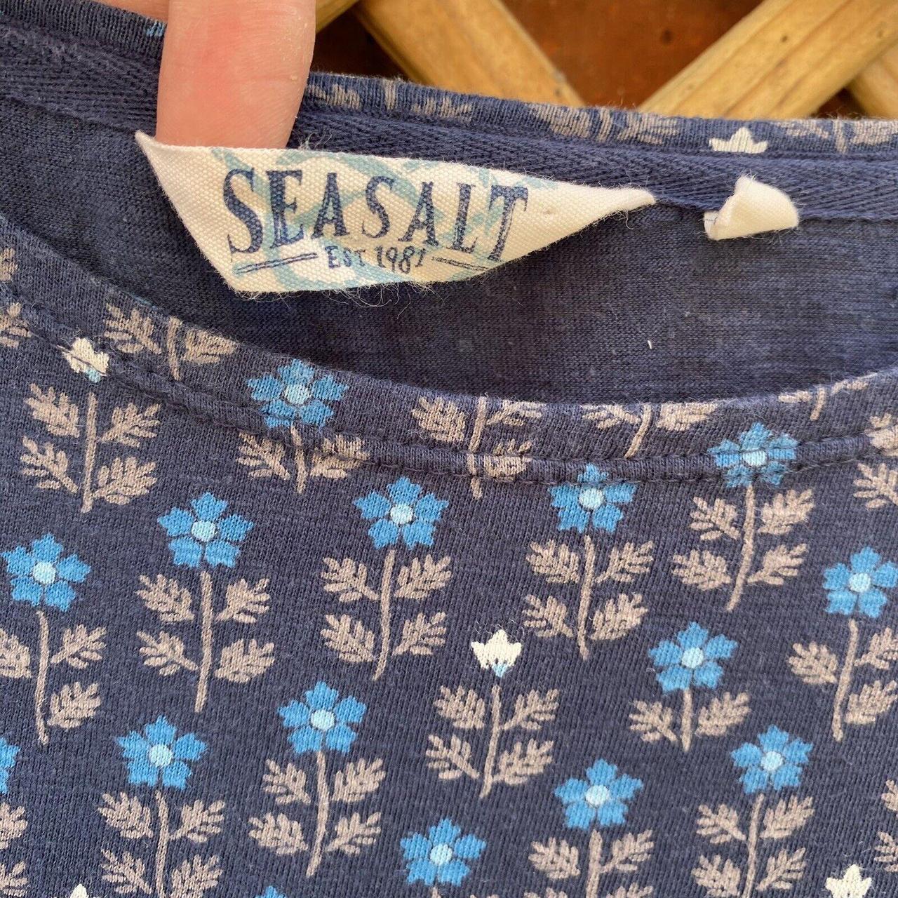 Seasalt Mill Pool Dress 14 Navy Blue Floral Short... Depop