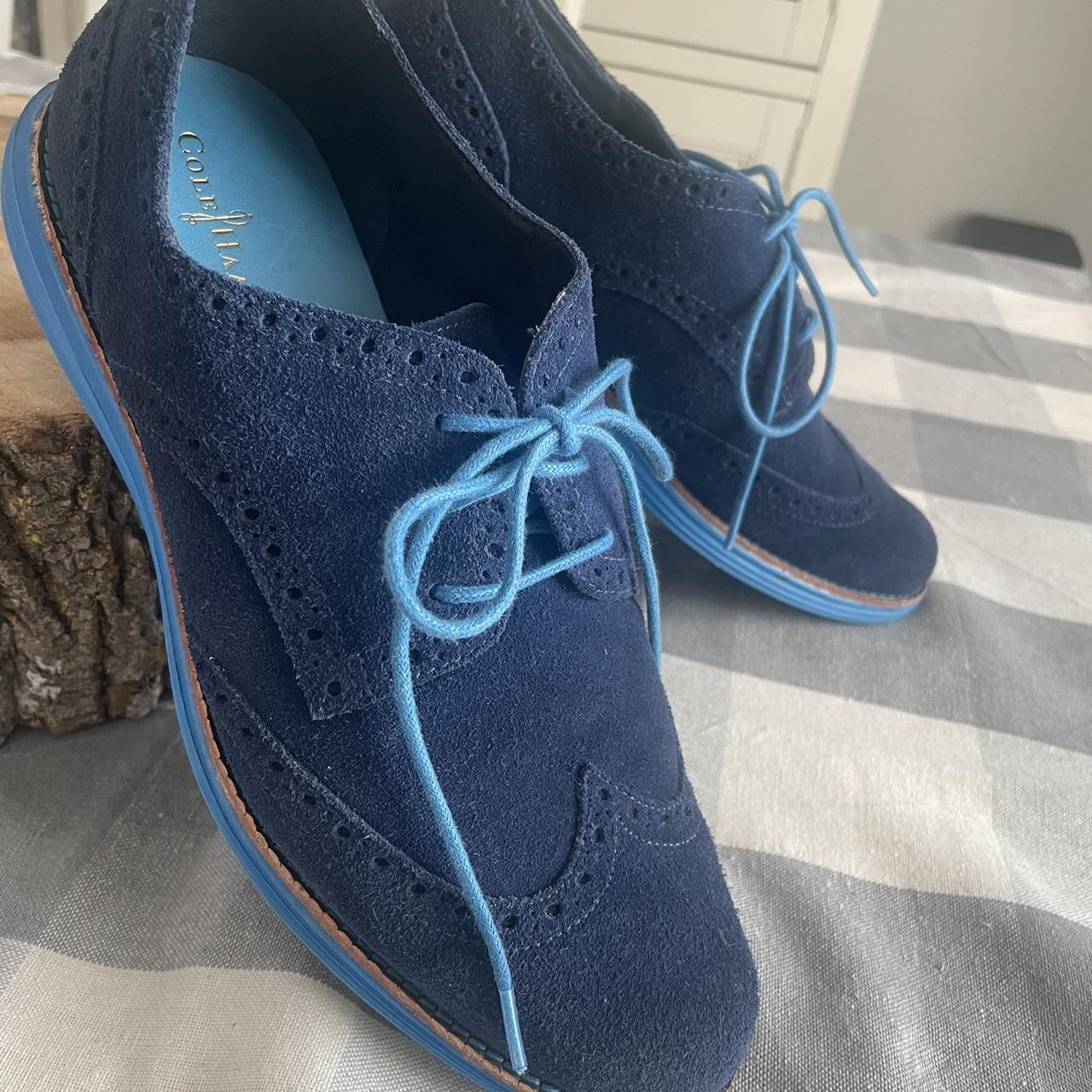 Cole Haan Women's Blue Oxfords | Depop