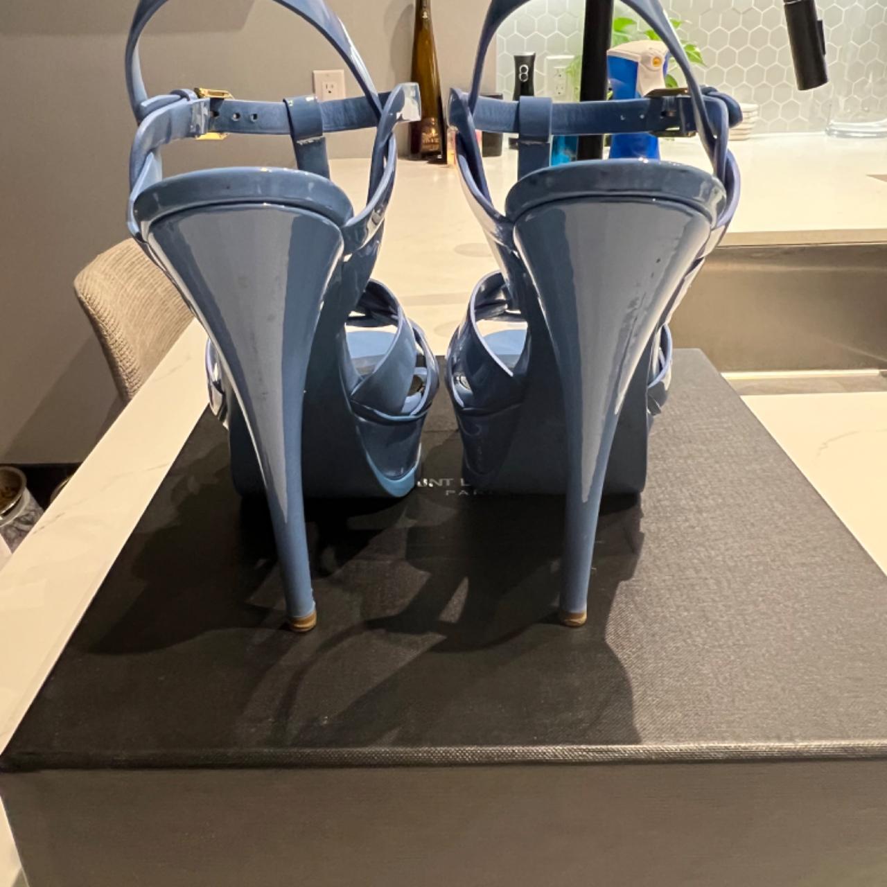 シューズ・サンダルその他 SAINT LAURENT Woman Heeled sandals Blue 8280351TV00 4403 Saint Laurent | Shoes | Saint Laurent La 6 95 Silk Sandal