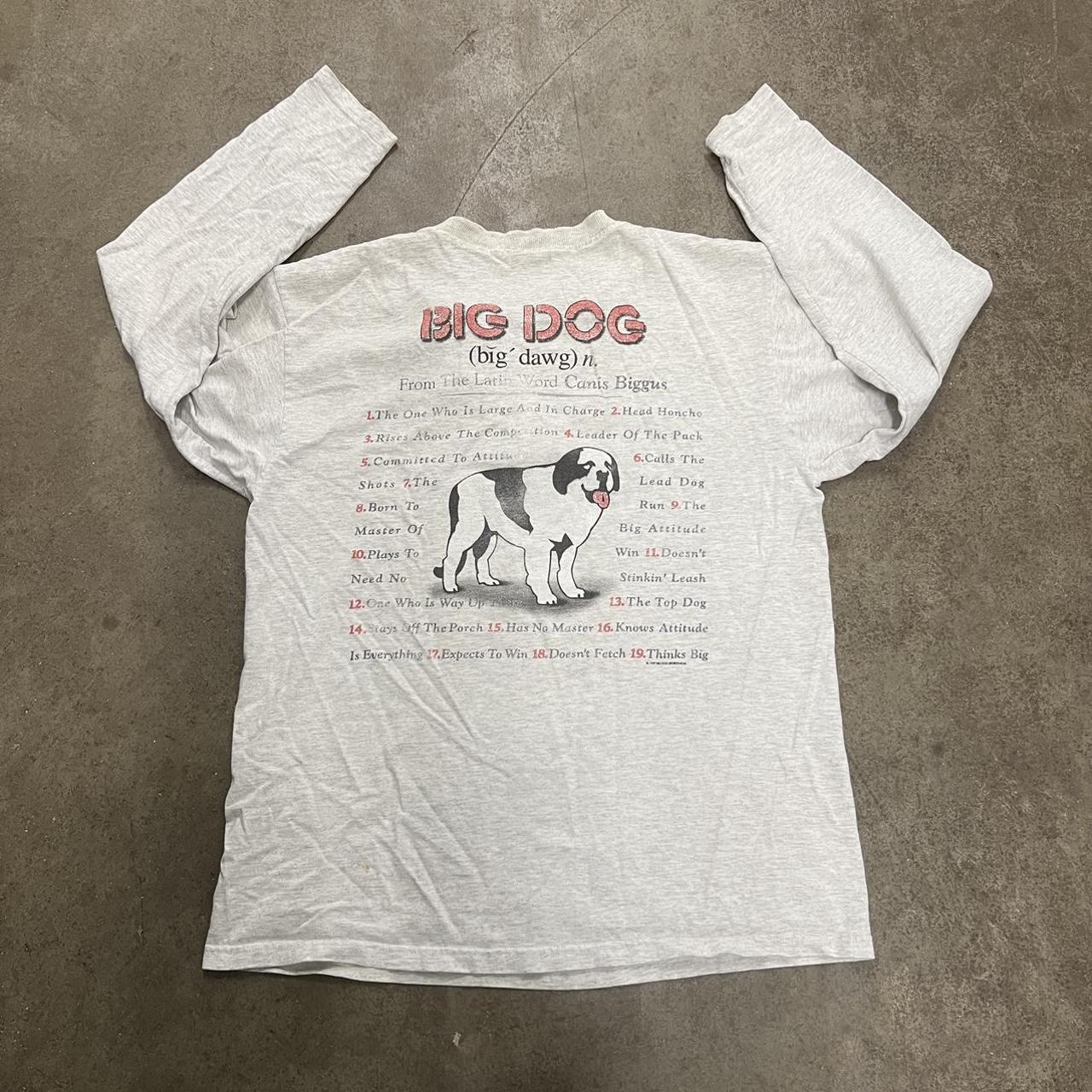 Vintage Big Dogs Brand 90s Anvil Grey Long Sleeve... Depop
