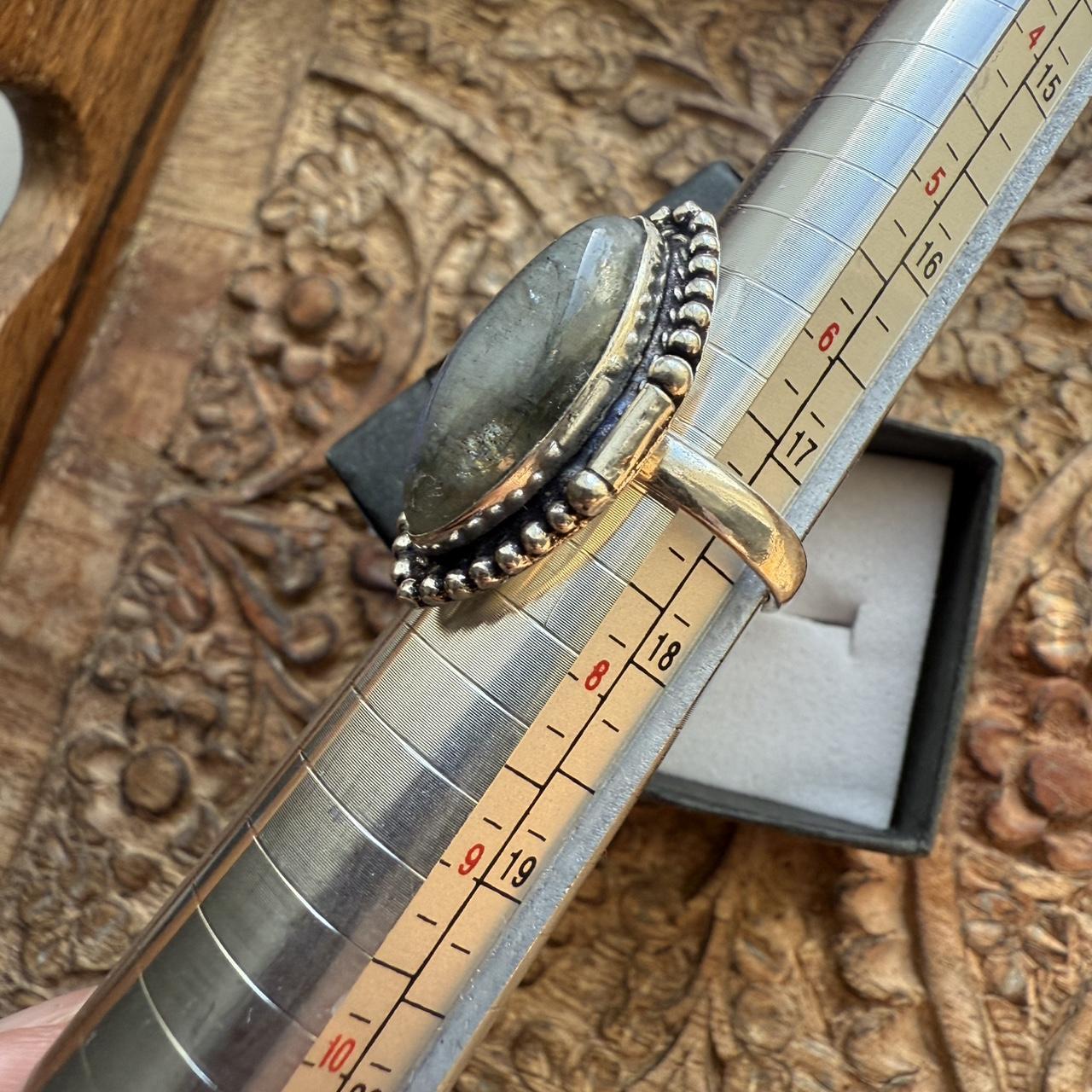 Women's Ring - Silver/Black – Labradorite ring on… - image 3