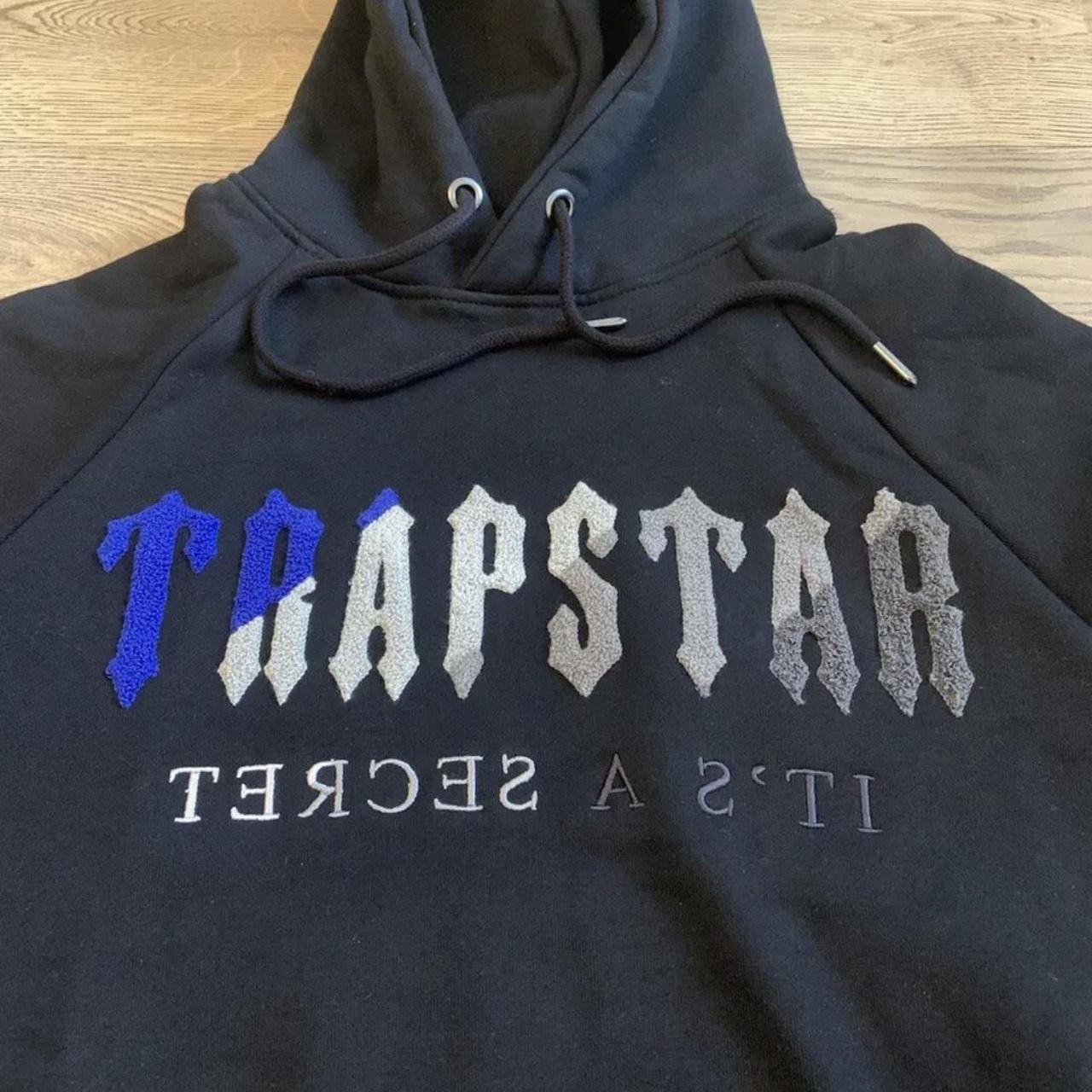 Trapstar tracksuit black and blue 100 authentic... Depop