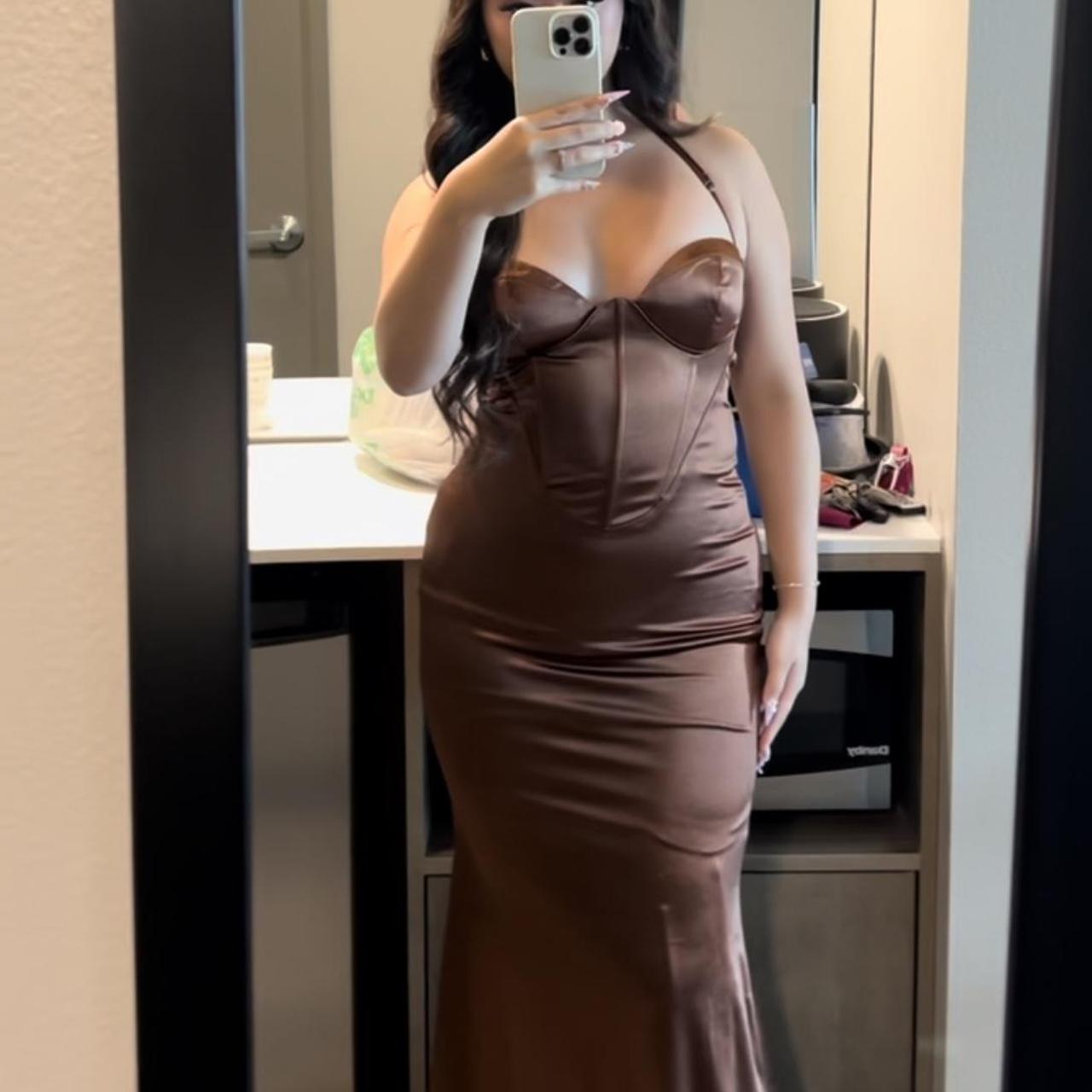 Fashion nova bronze dress sale