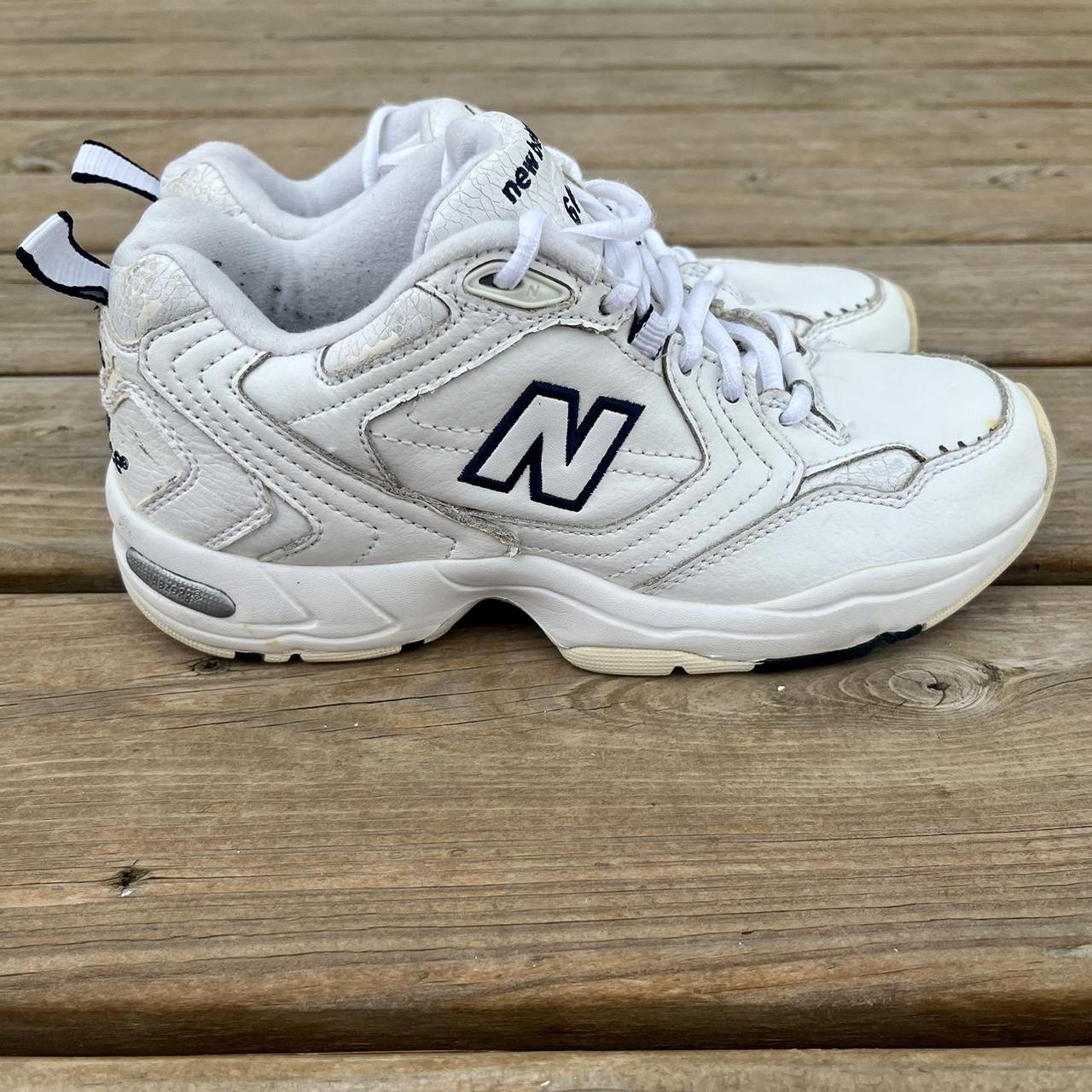 New Balance 600 Women’s Sneakers White with Navy... - Depop