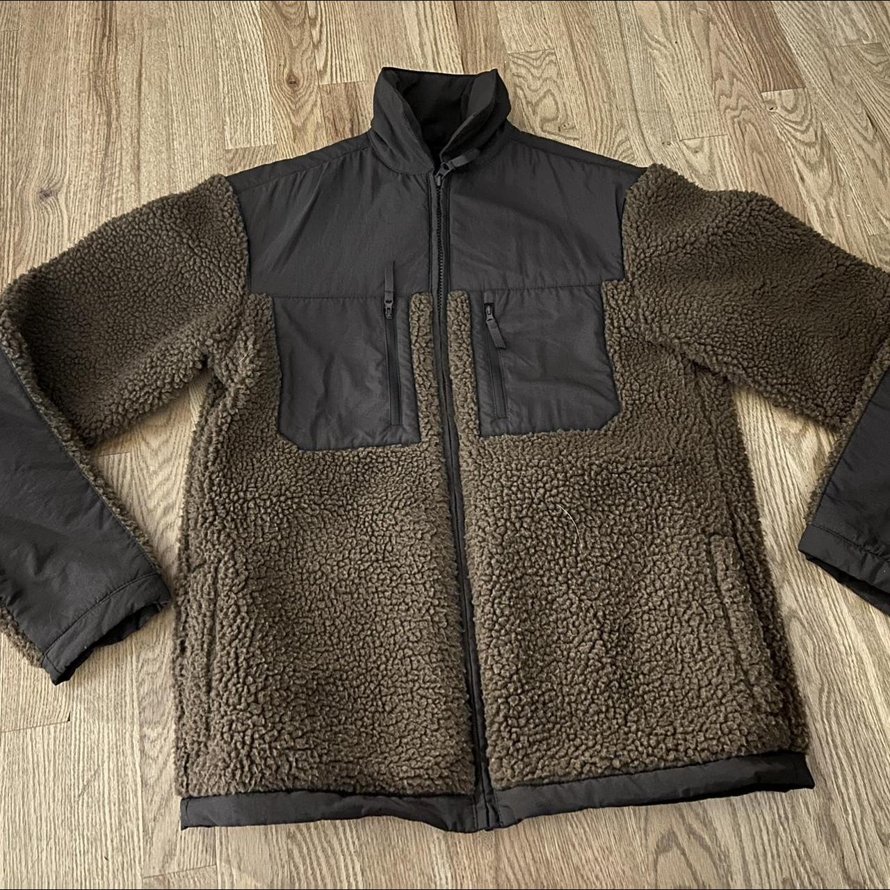 BROWN & BLACK H&M fleece jacket Size SMALL Worn... Depop