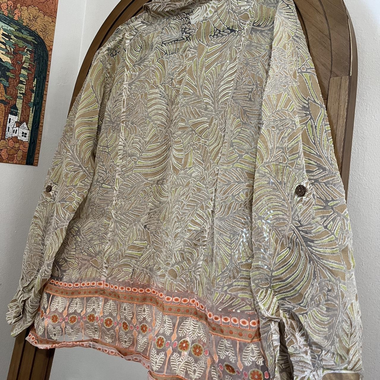 Multiples Women's Blouse - Multi/Cream - XL – Tan… - image 5