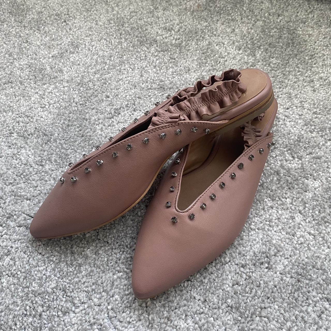 And Or dusky pink flat sling backs size 4. Never... - Depop