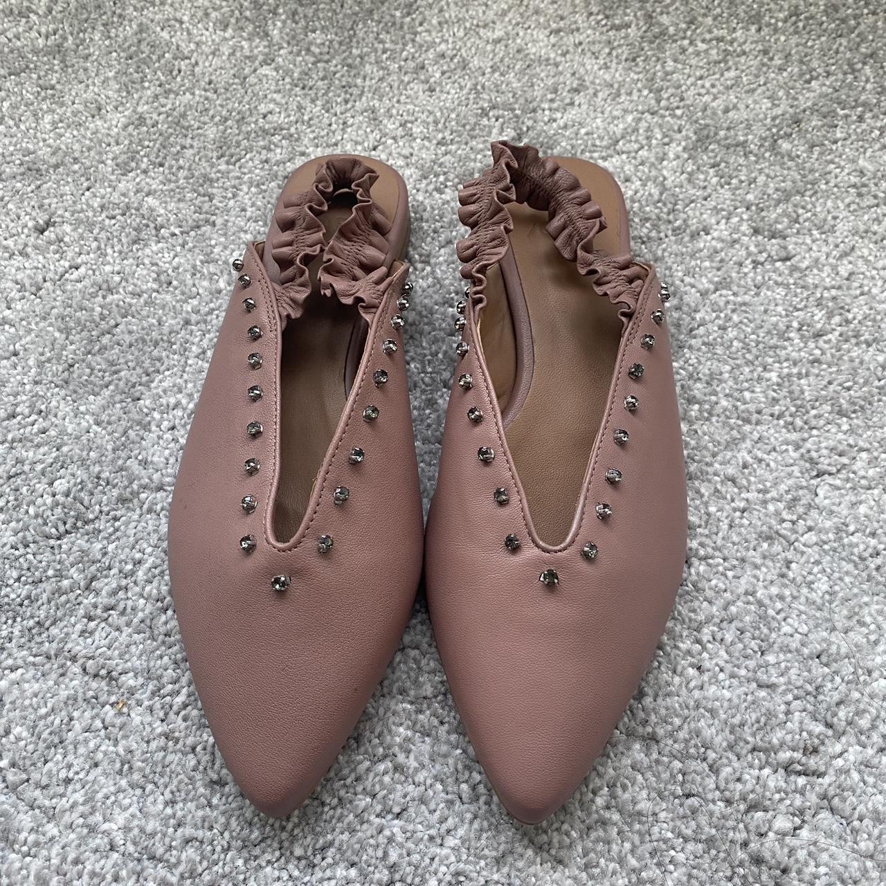 And Or dusky pink flat sling backs size 4. Never... - Depop