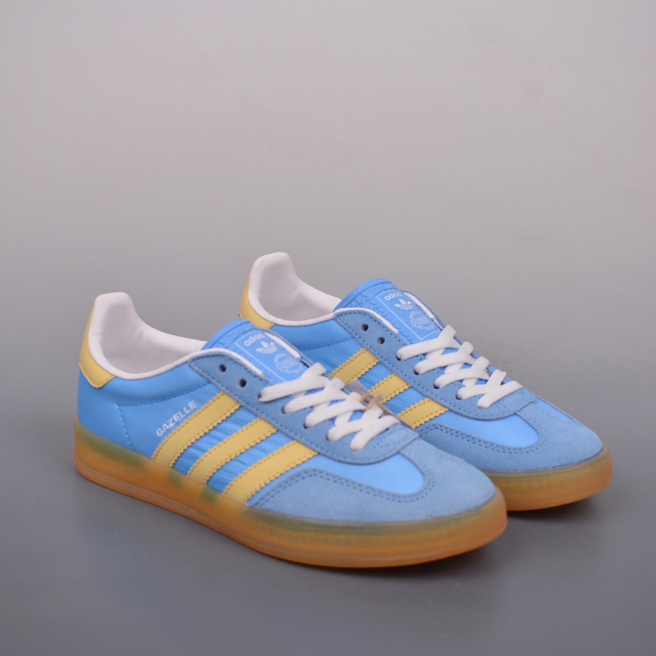 adidas Gazelle Indoor Semi Blue Burst Almost Yellow | Depop