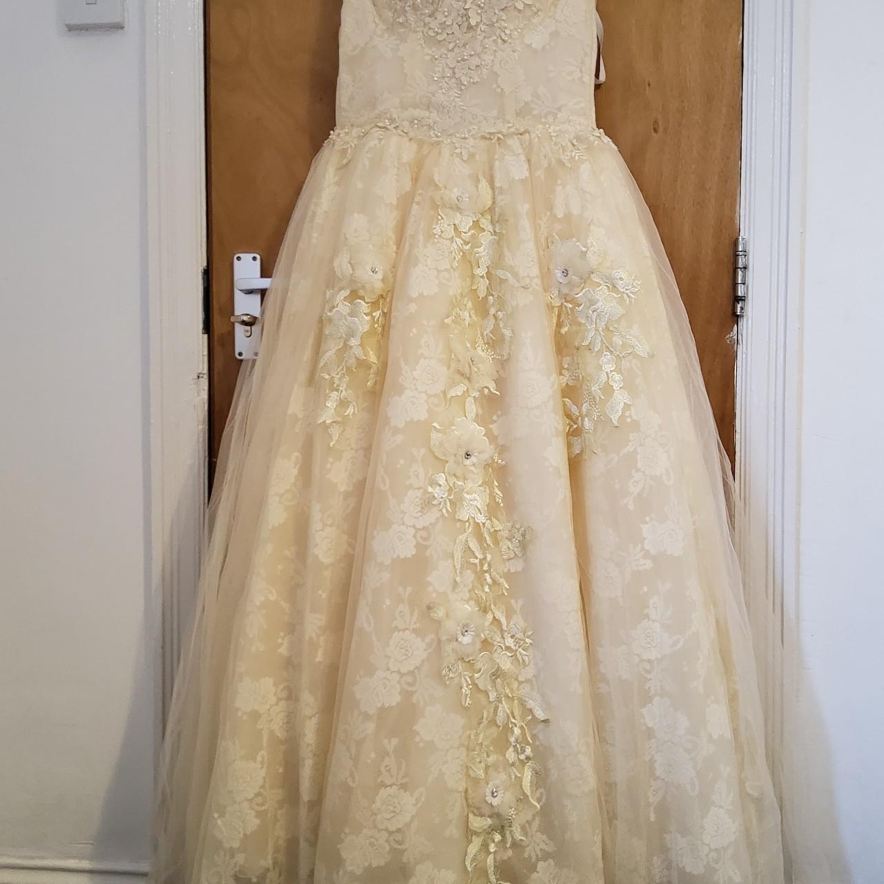 Women's Cream Dress Depop