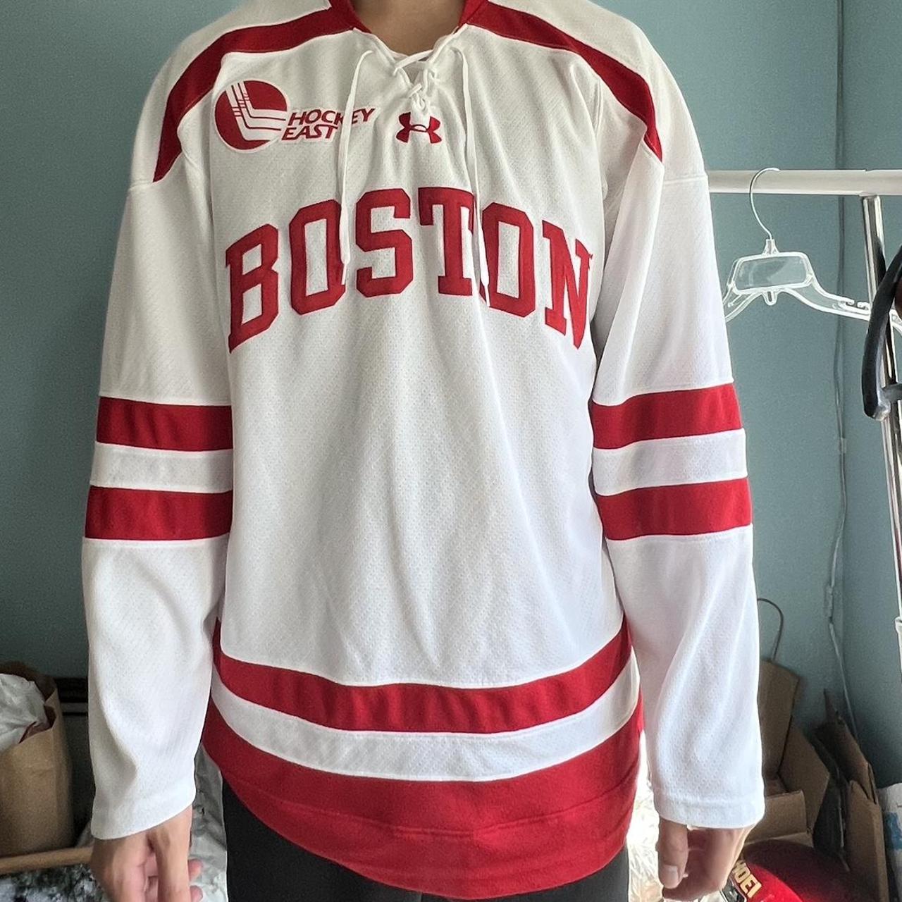 Mens Under Armour red Boston University Terriers Hockey Jersey