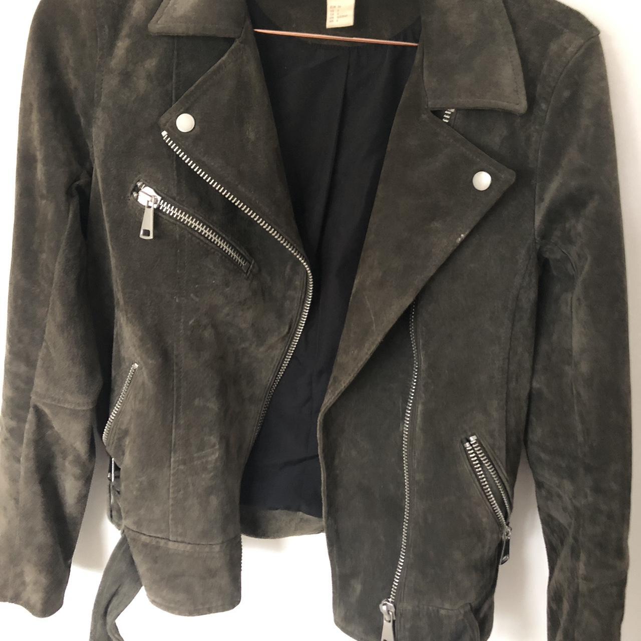 Khaki suede jacket from H&M Depop
