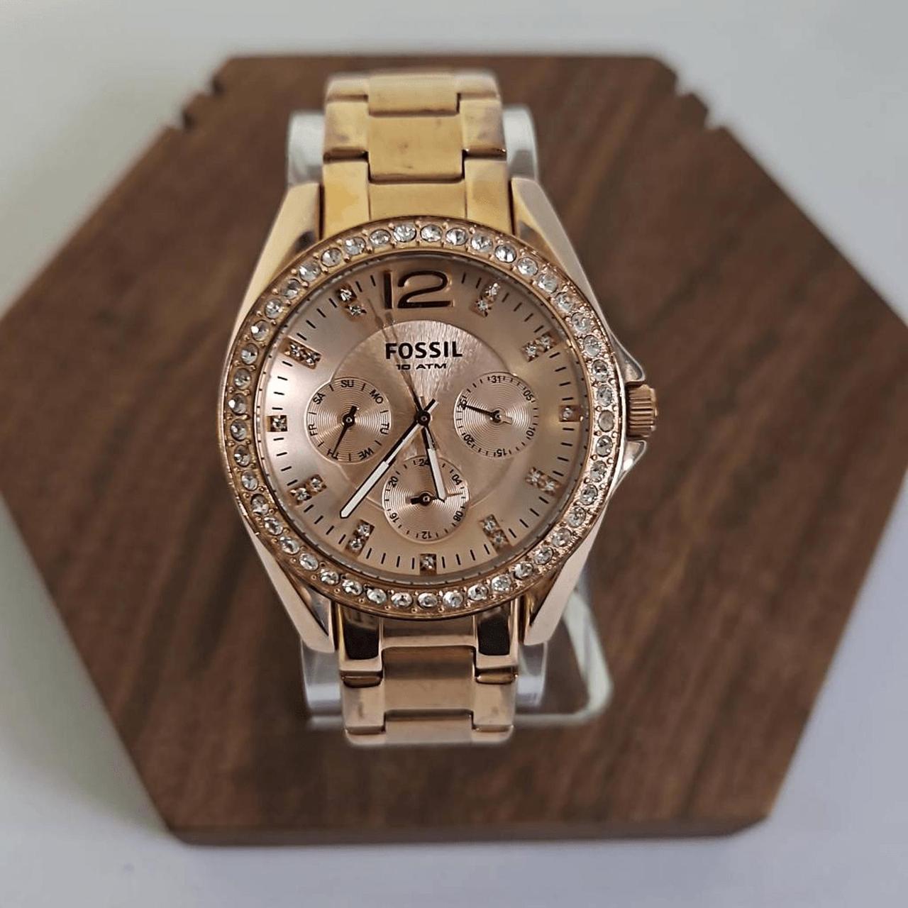 Fossil ES 2811 Riley Stainless Steel Watch Rose Gold. Depop