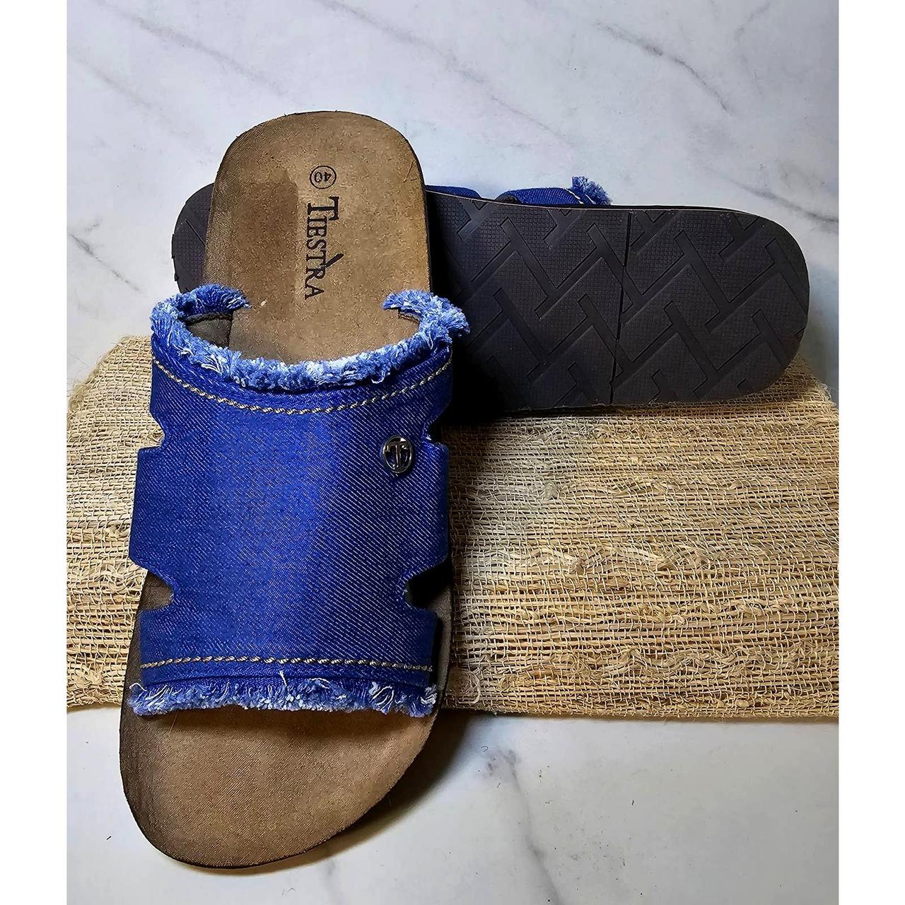Denim Frayed Espadrille Slippers | Shoes | Baltic Guild