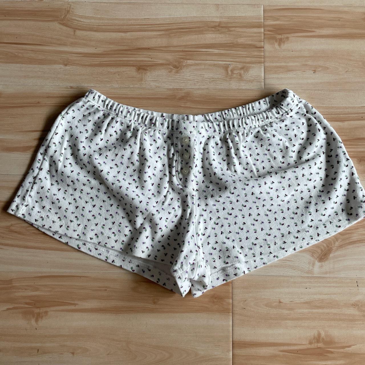 Brandy Melville Purple Flower Sleep Shorts - Worn... - Depop