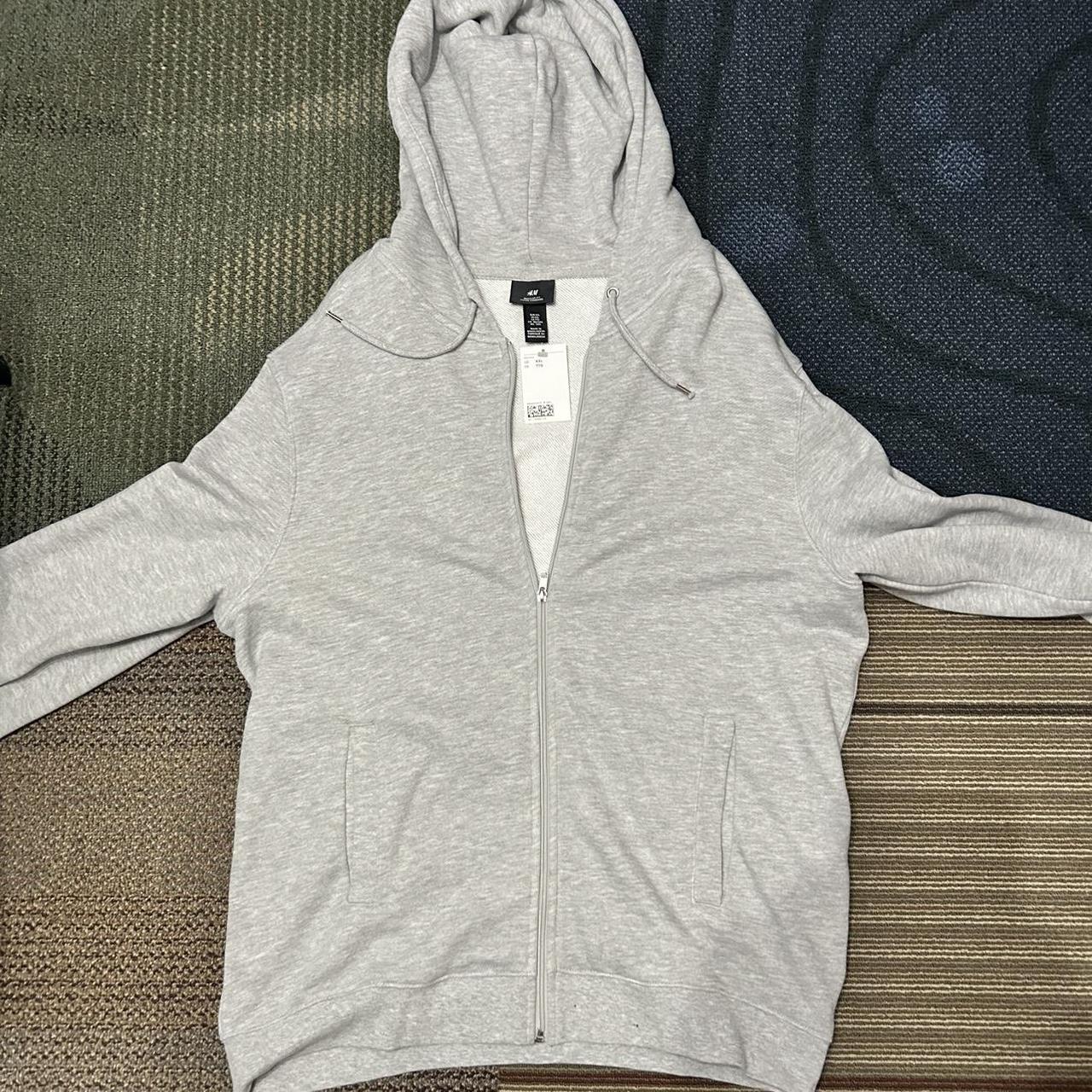 H&M Light Grey Zip Up Depop