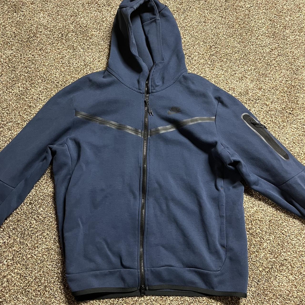 Large Navy Nike Tech Fleece Zip Up Hoodie Great... - Depop