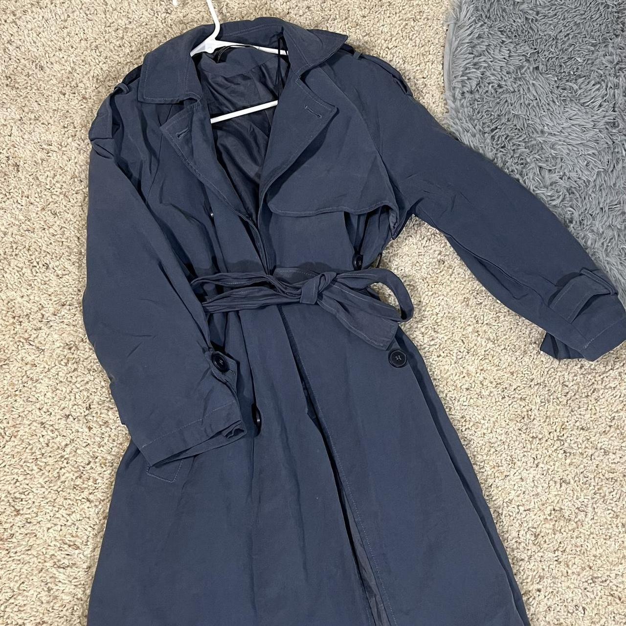 Zara navy cheap blue trench coat