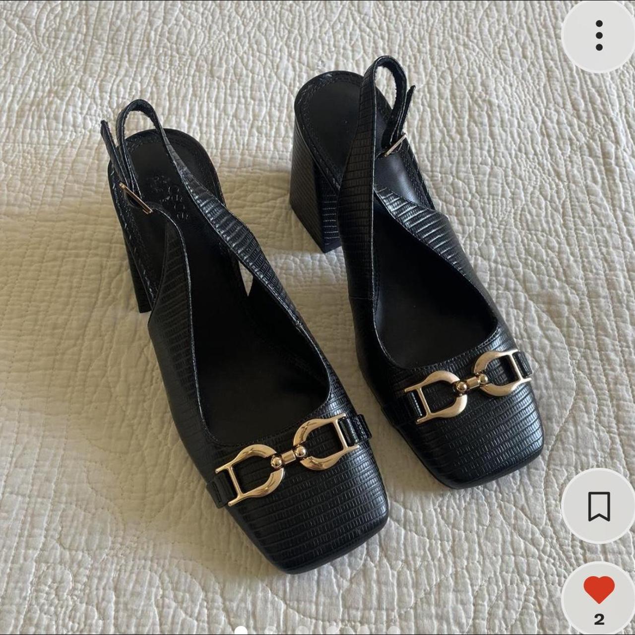 asos black court shoes