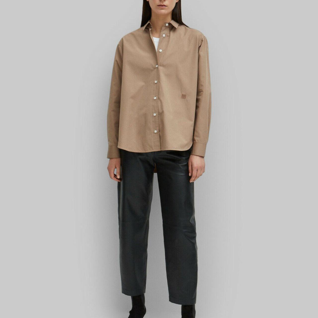 TOTEME Signature cotton shirt - warm beige Worn - Depop