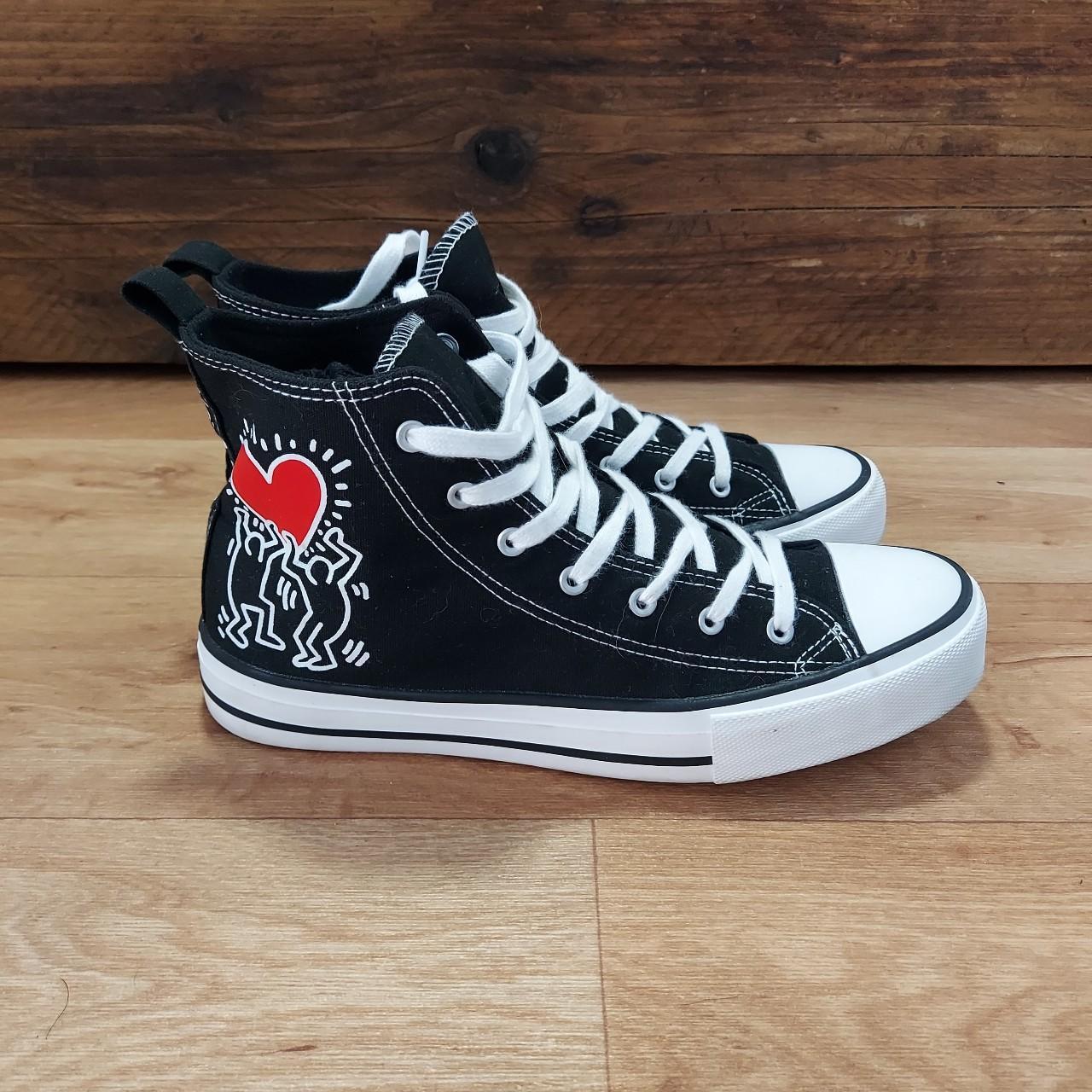 Kieth Haring high top canvas trainers Womens UK... Depop
