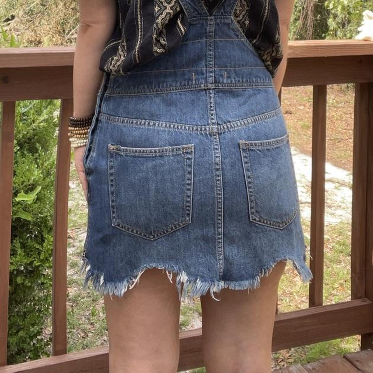 Free People Denim Mini Skirt Bib Overalls store