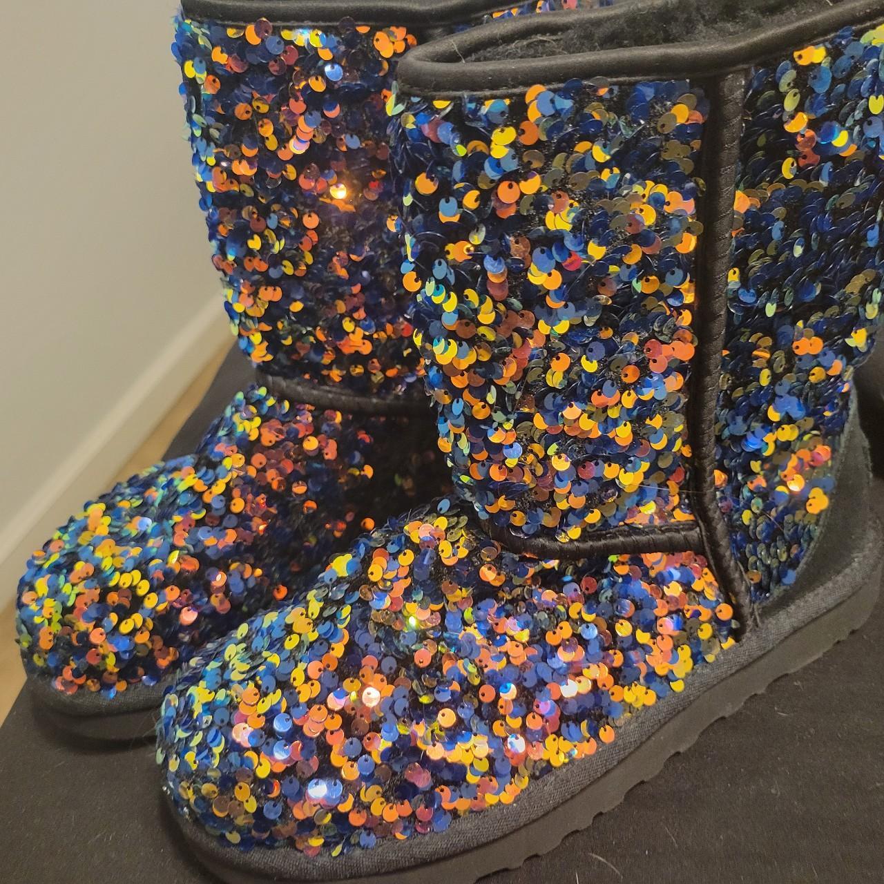 Sequin UGG boots. Size 8 Only worn twice - Depop