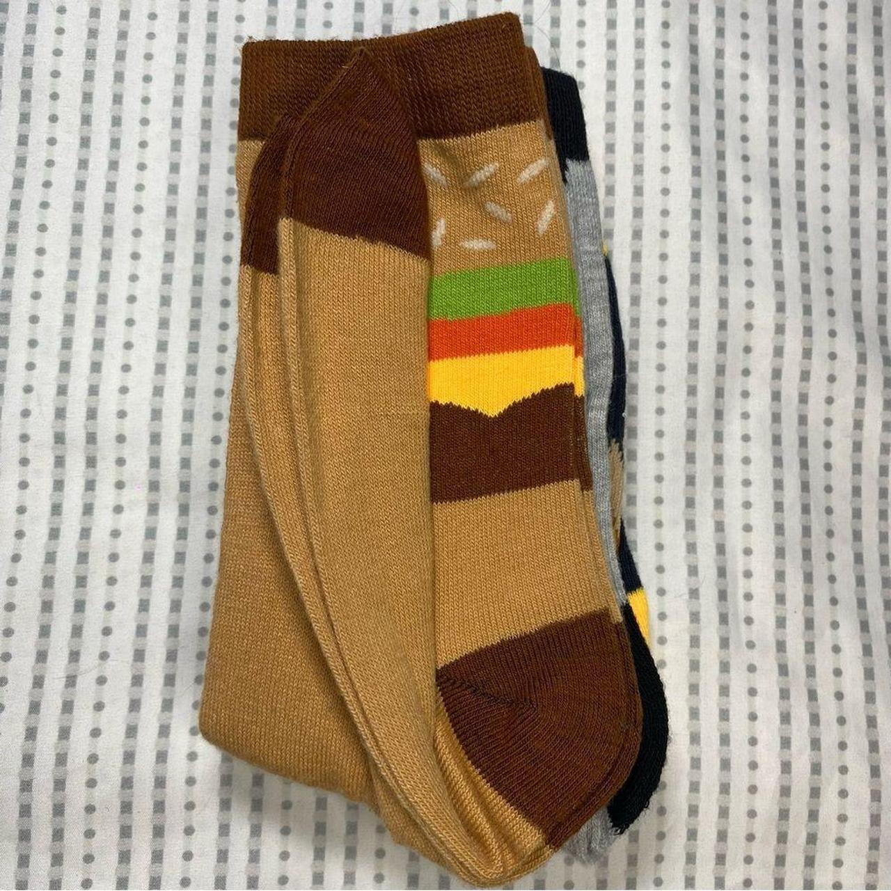 Men's Blue and Yellow Socks Depop