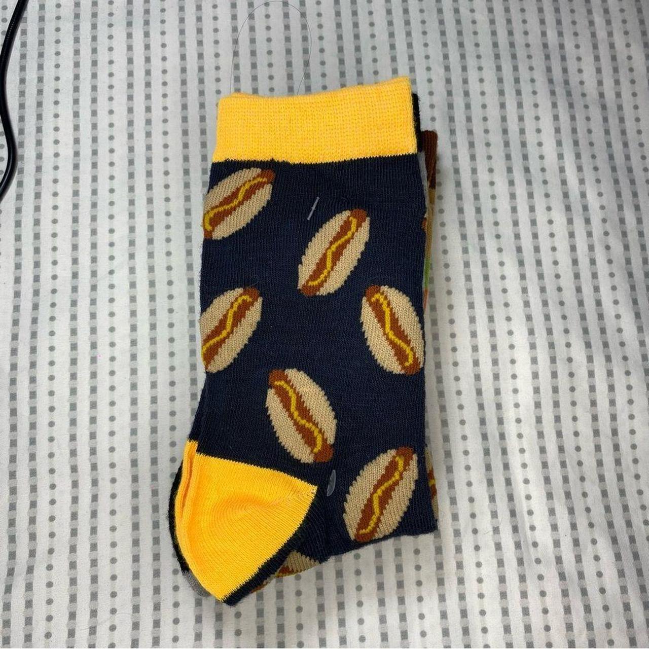 Men's Blue and Yellow Socks Depop